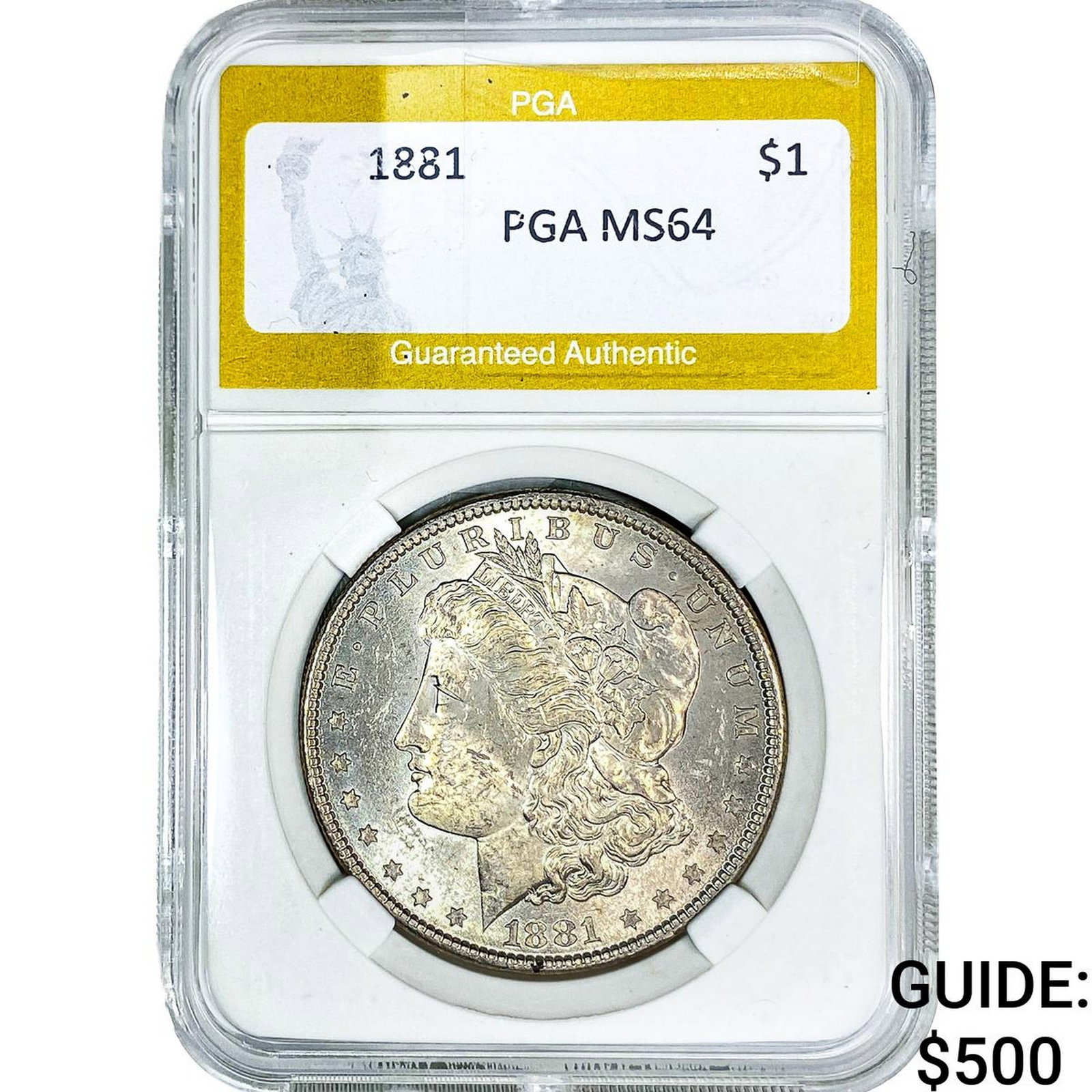 1881 Morgan Silver Dollar PGA MS64: 1881 Morgan Silver Dollar PGA MS64