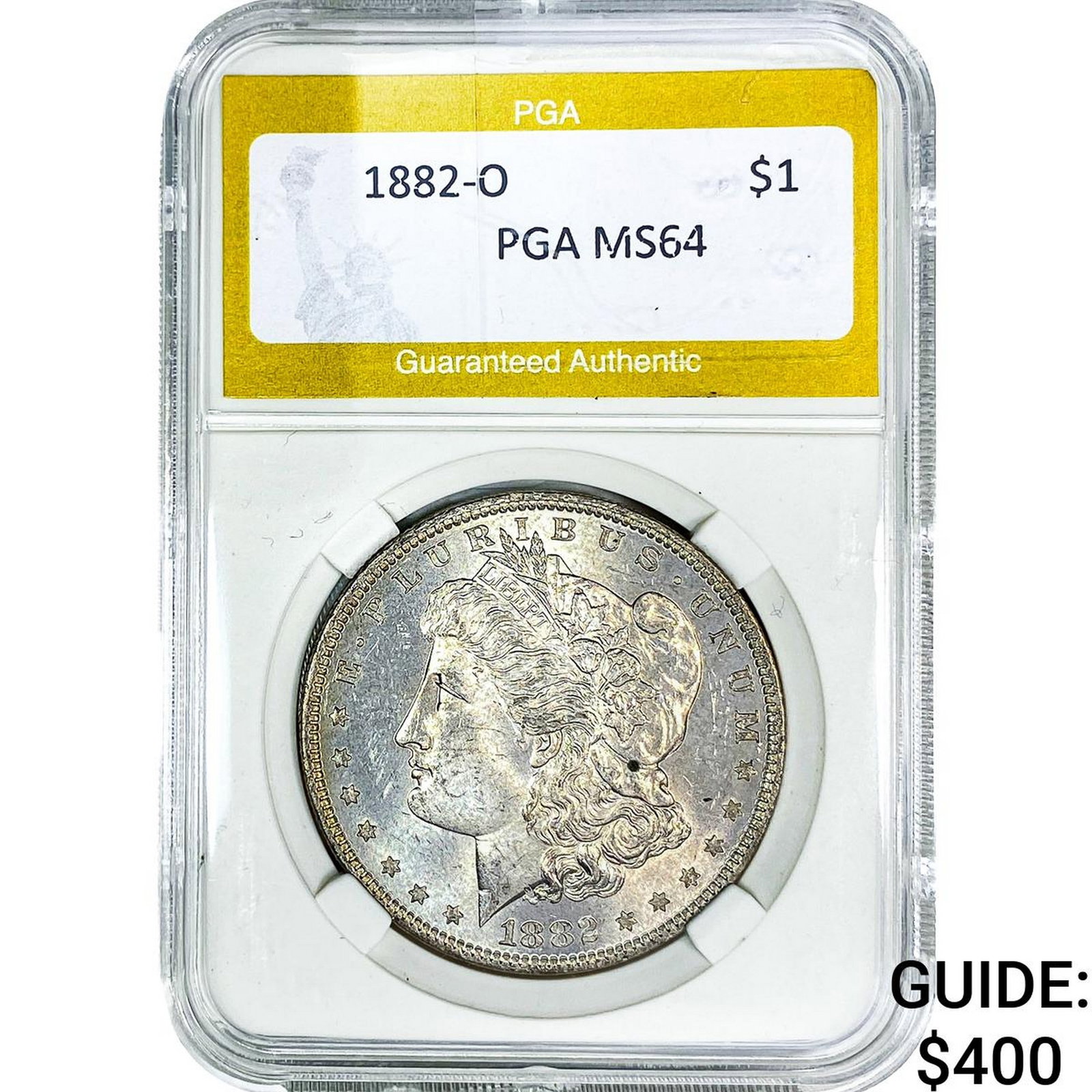 1882-O Morgan Silver Dollar PGA MS64: 1882-O Morgan Silver Dollar PGA MS64
