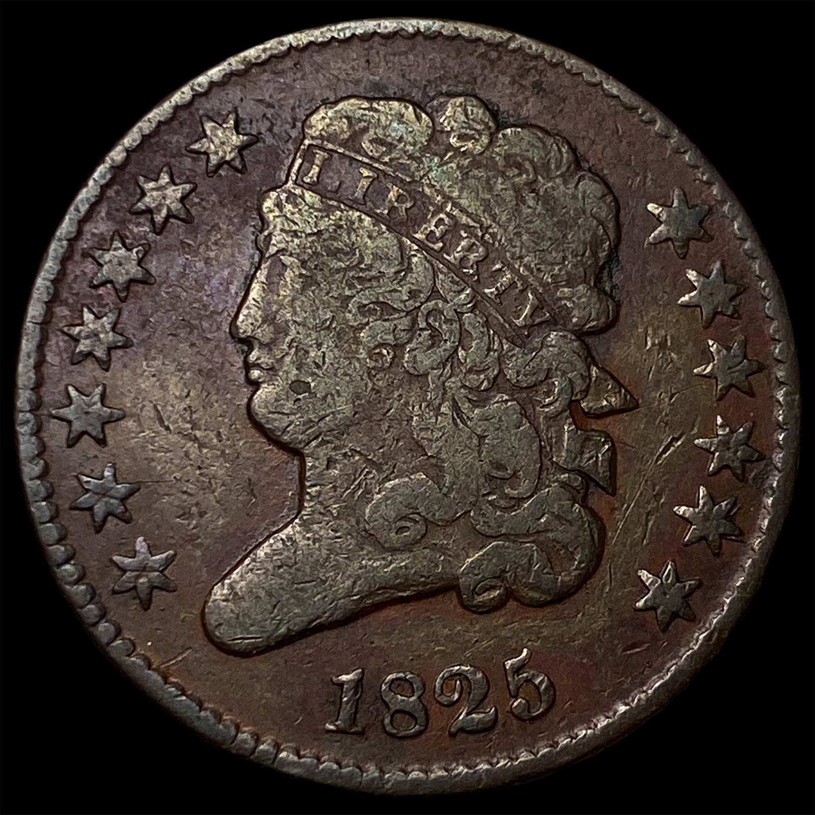 1825 Classic Head Half Cent LIGHTLY CIRCULATED: 1825 Classic Head Half Cent LIGHTLY CIRCULATED