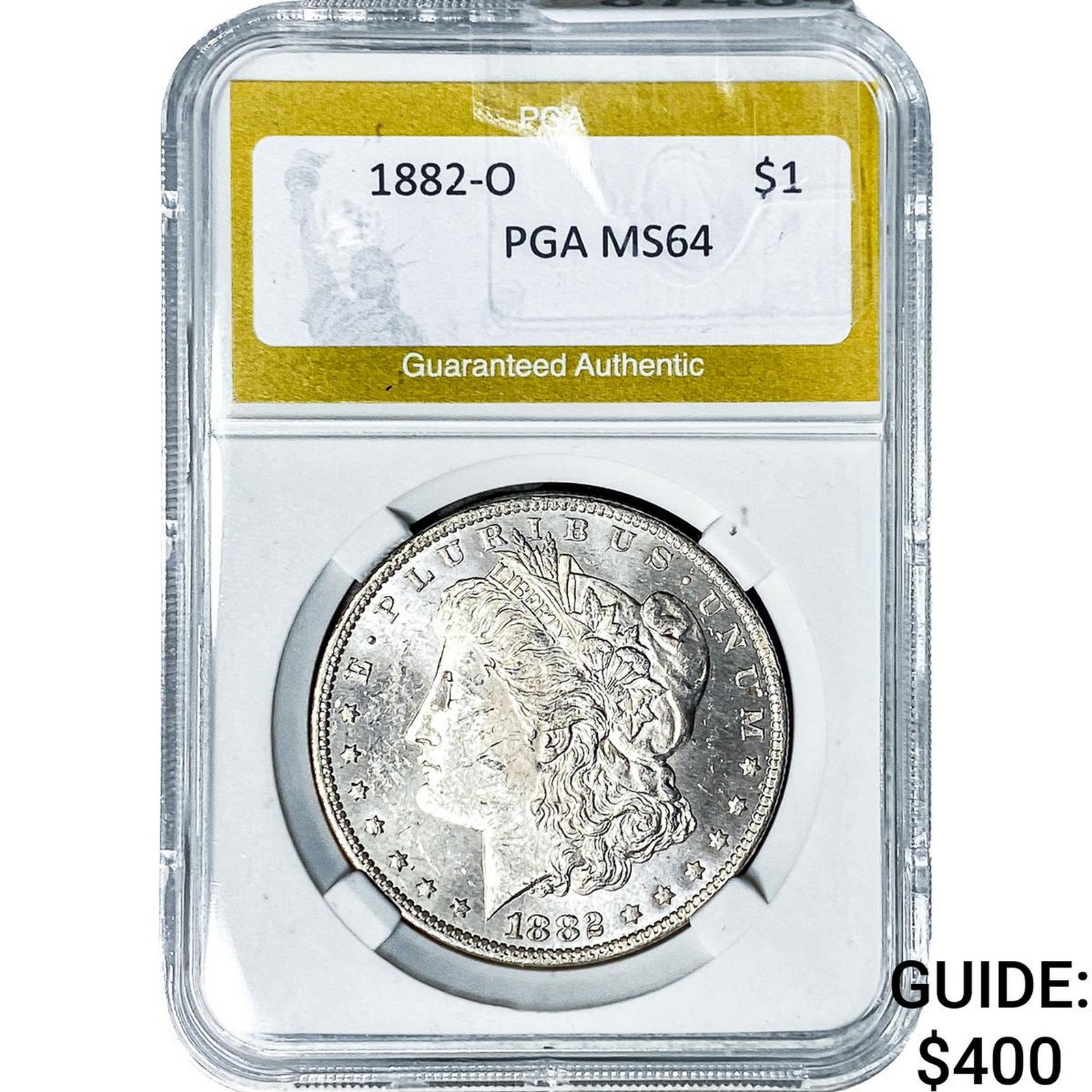 1882-O Morgan Silver Dollar PGA MS64: 1882-O Morgan Silver Dollar PGA MS64