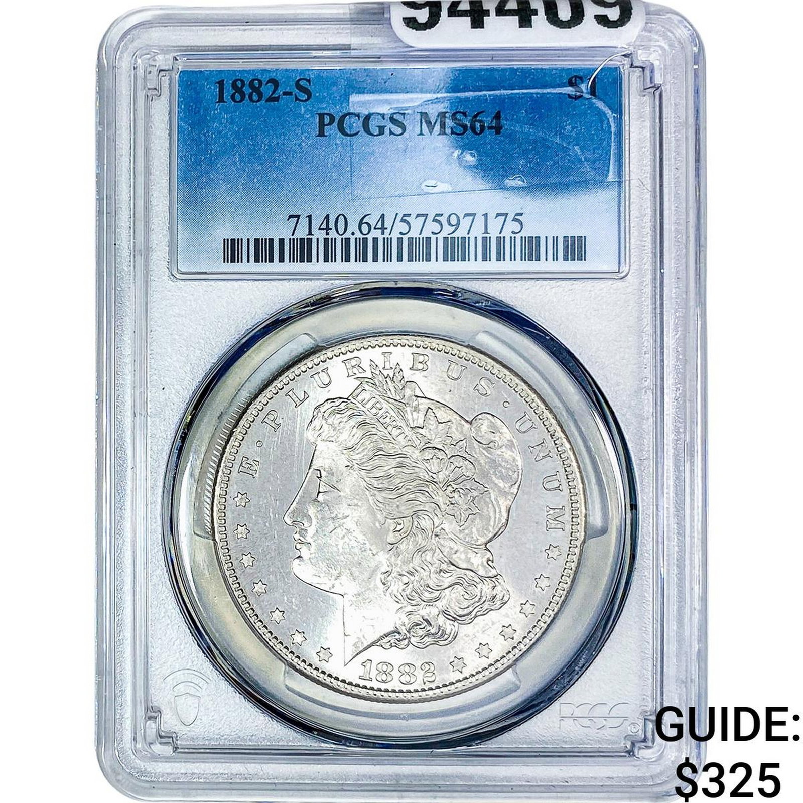 1882-S Morgan Silver Dollar PCGS MS64: 1882-S Morgan Silver Dollar PCGS MS64
