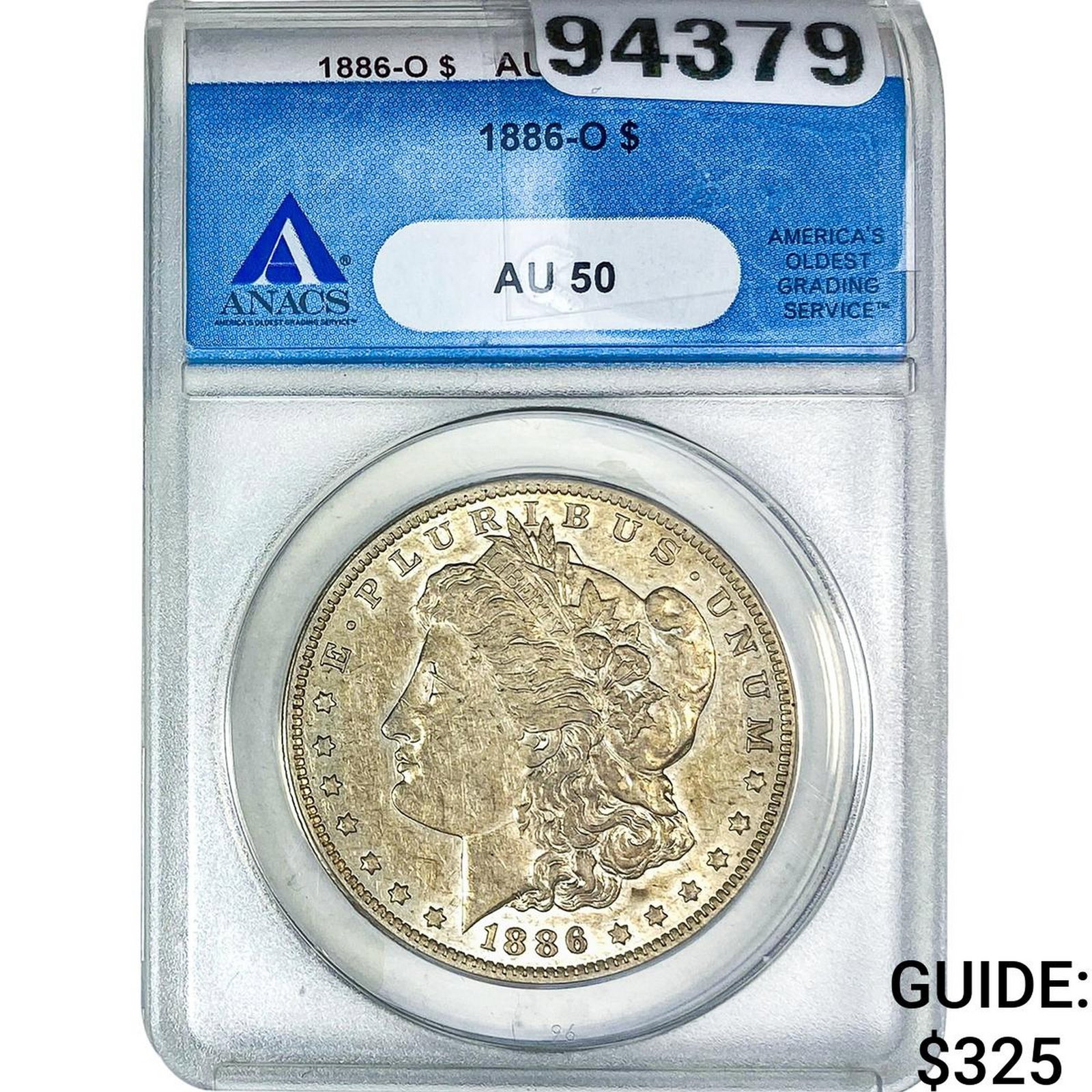 1886-O Morgan Silver Dollar ANACS AU50: 1886-O Morgan Silver Dollar ANACS AU50