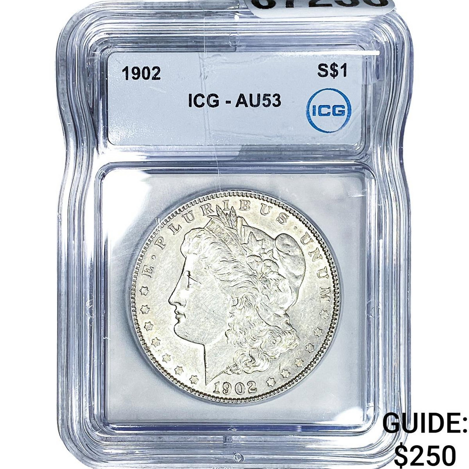 1902 Morgan Silver Dollar ICG AU53: 1902 Morgan Silver Dollar ICG AU53