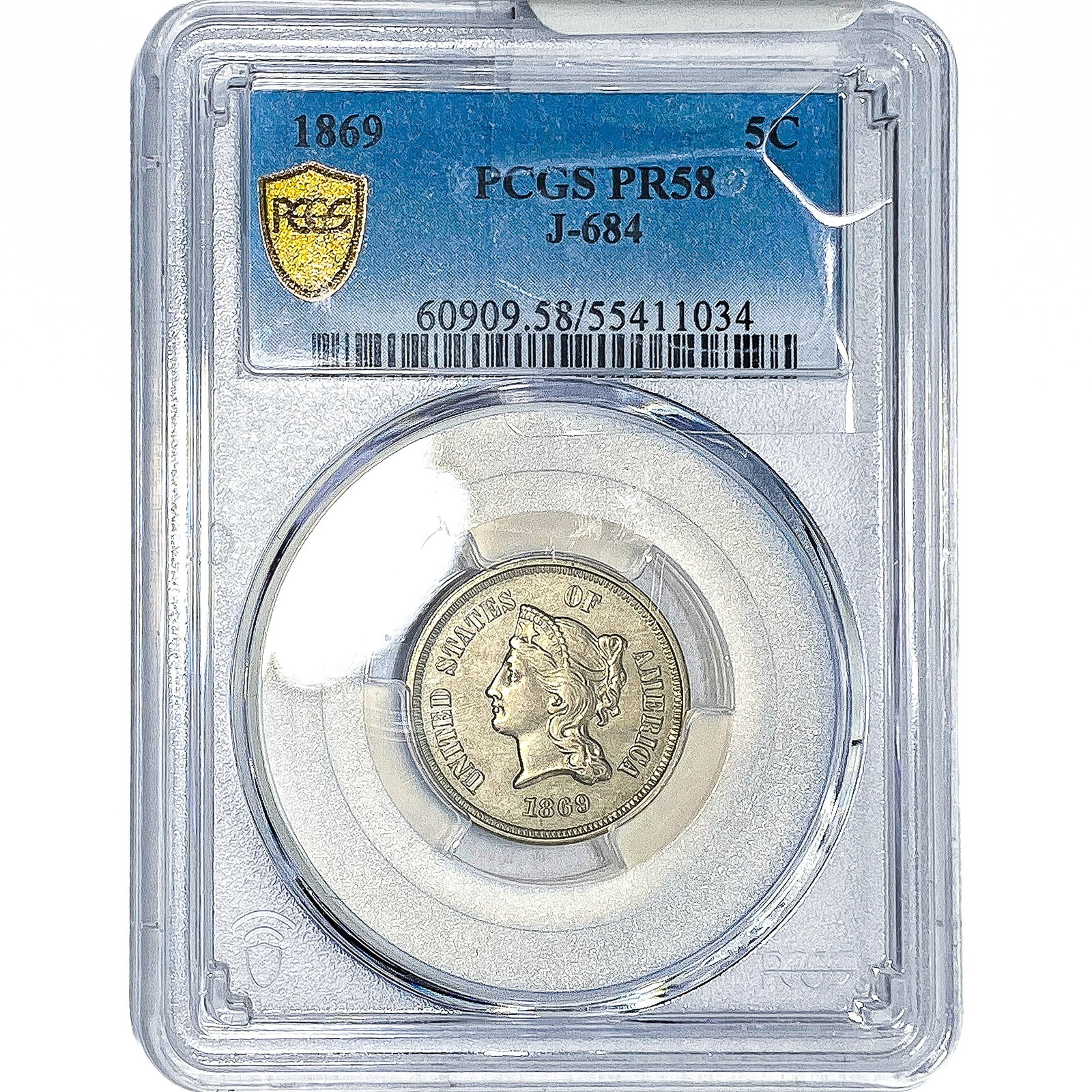 1869 Liberty Victory Nickel PCGS PR58 J-684 (1 of 4)