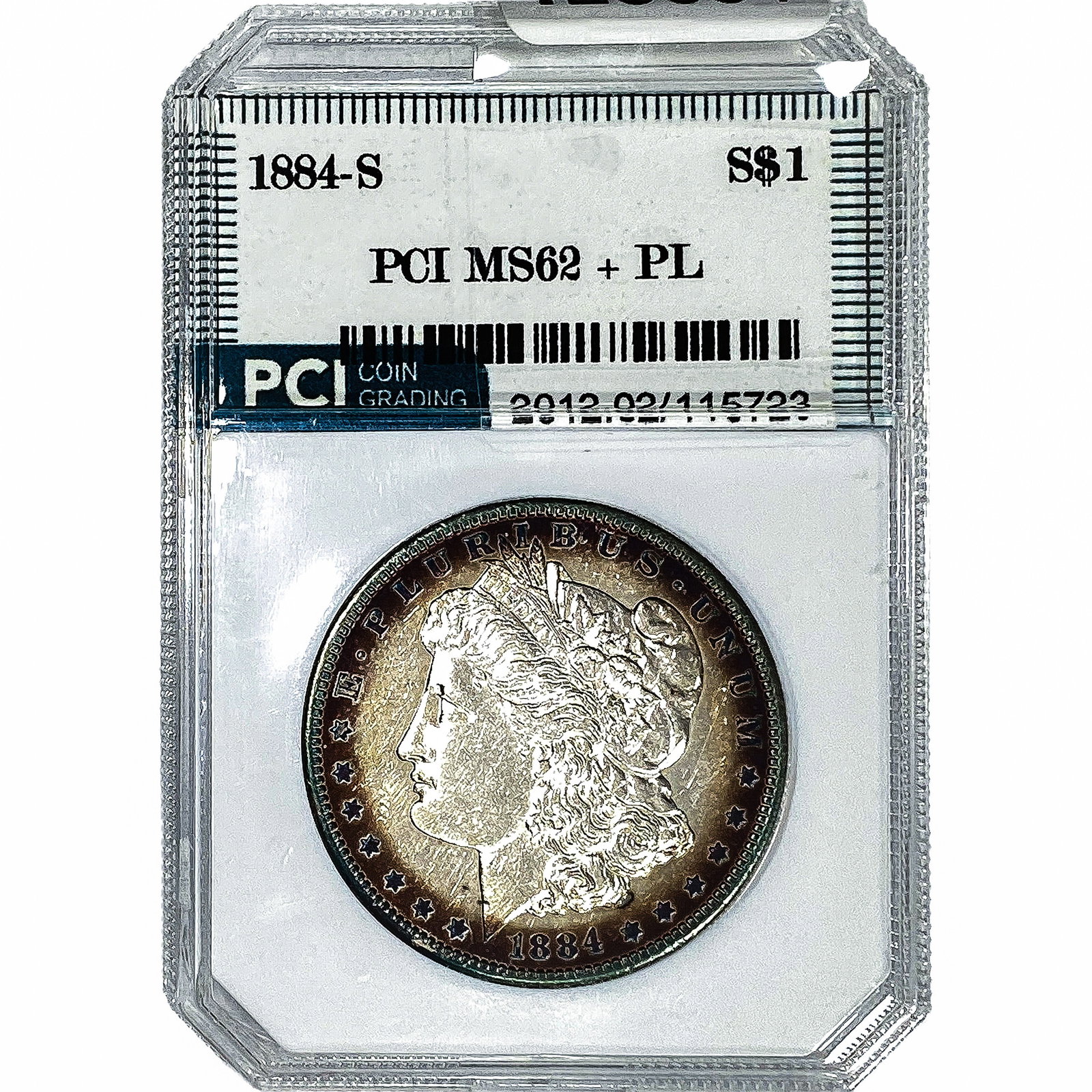 1884-S Morgan Silver Dollar PCI MS62+ PL: 1884-S Morgan Silver Dollar PCI MS62+ PL