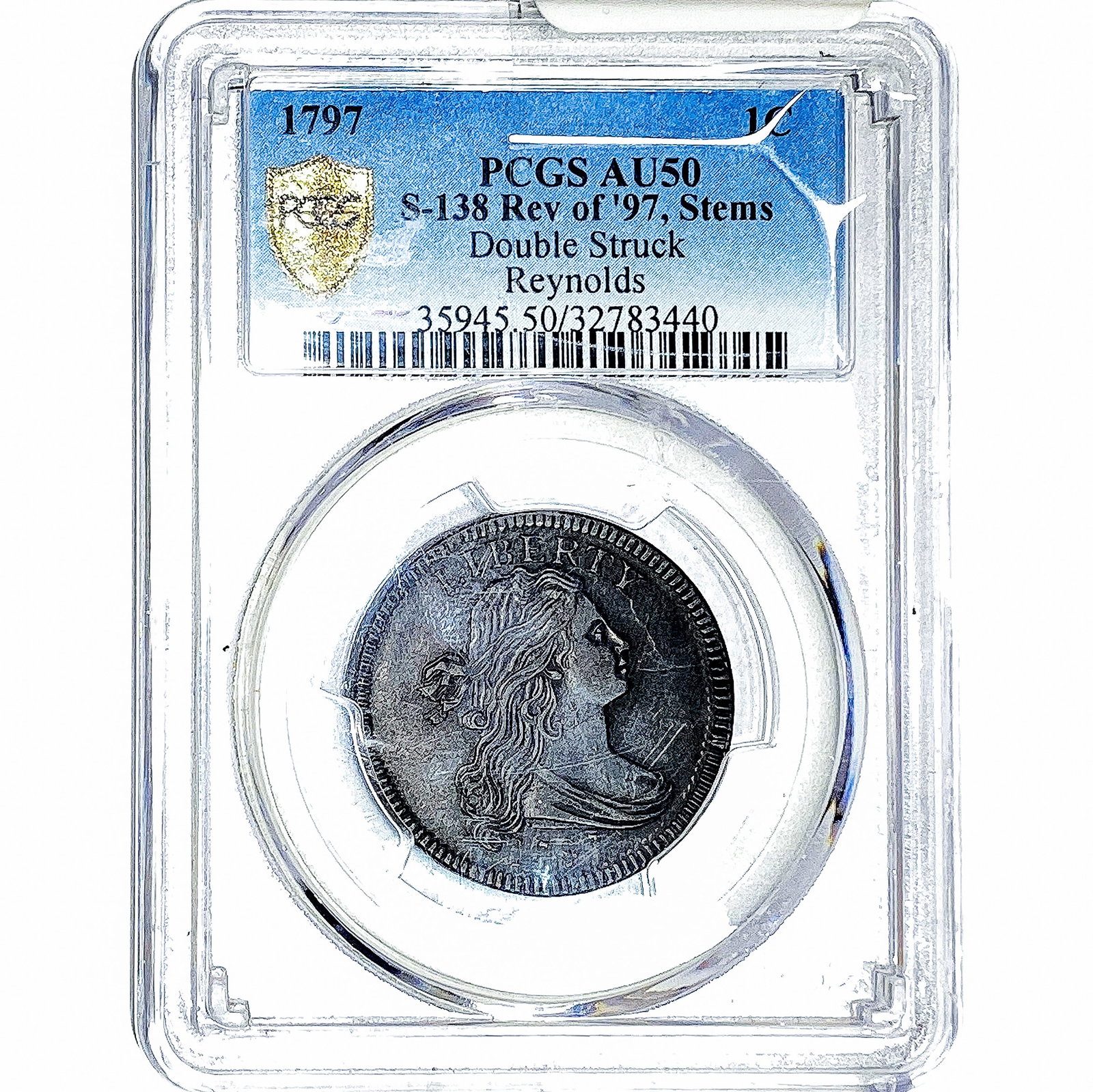 1797 Draped Bust Cent PCGS AU50 S-138 Rev 97 Stems (1 of 4)