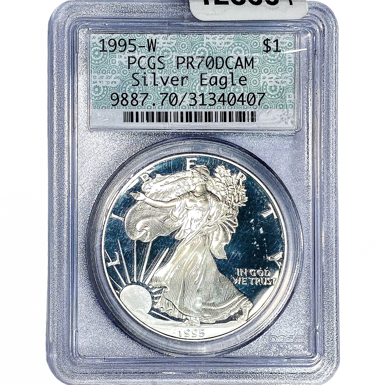 1995-W Silver Eagle PCGS PR70 DCAM: 1995-W Silver Eagle PCGS PR70 DCAM