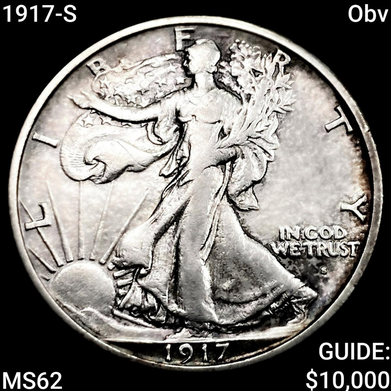 1917-S Obv Walking Liberty Half Dollar UNCIRCULATED (1 of 2)