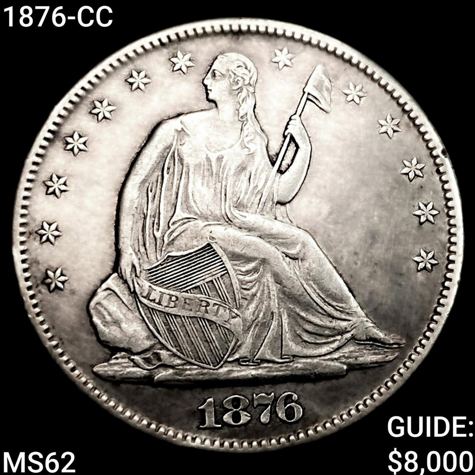 1876-CC Seated Liberty Half Dollar UNCIRCULATED (1 of 2)