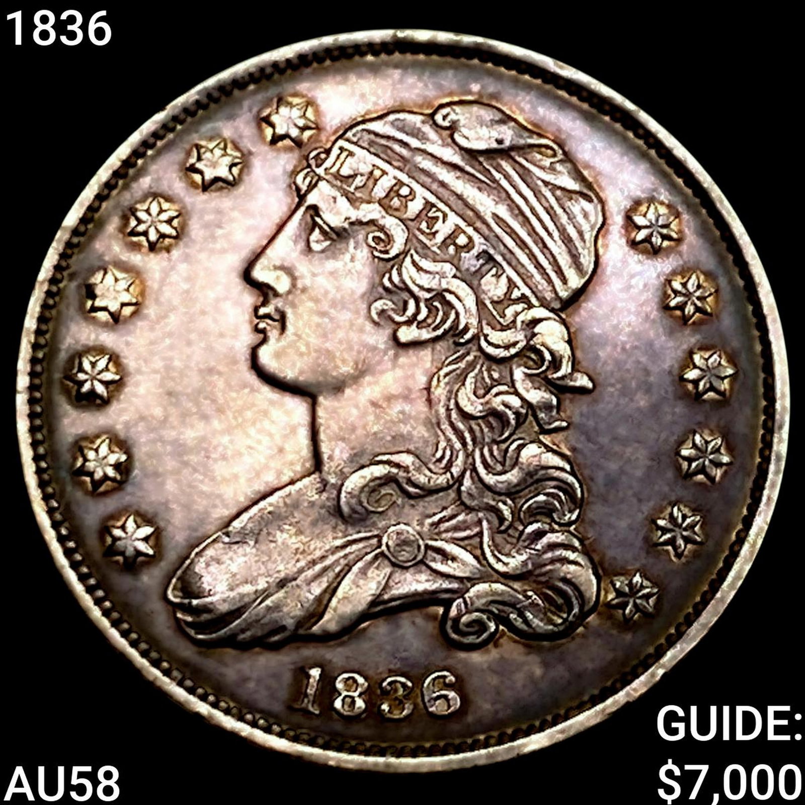 1836 Capped Bust Quarter CHOICE AU (1 of 2)
