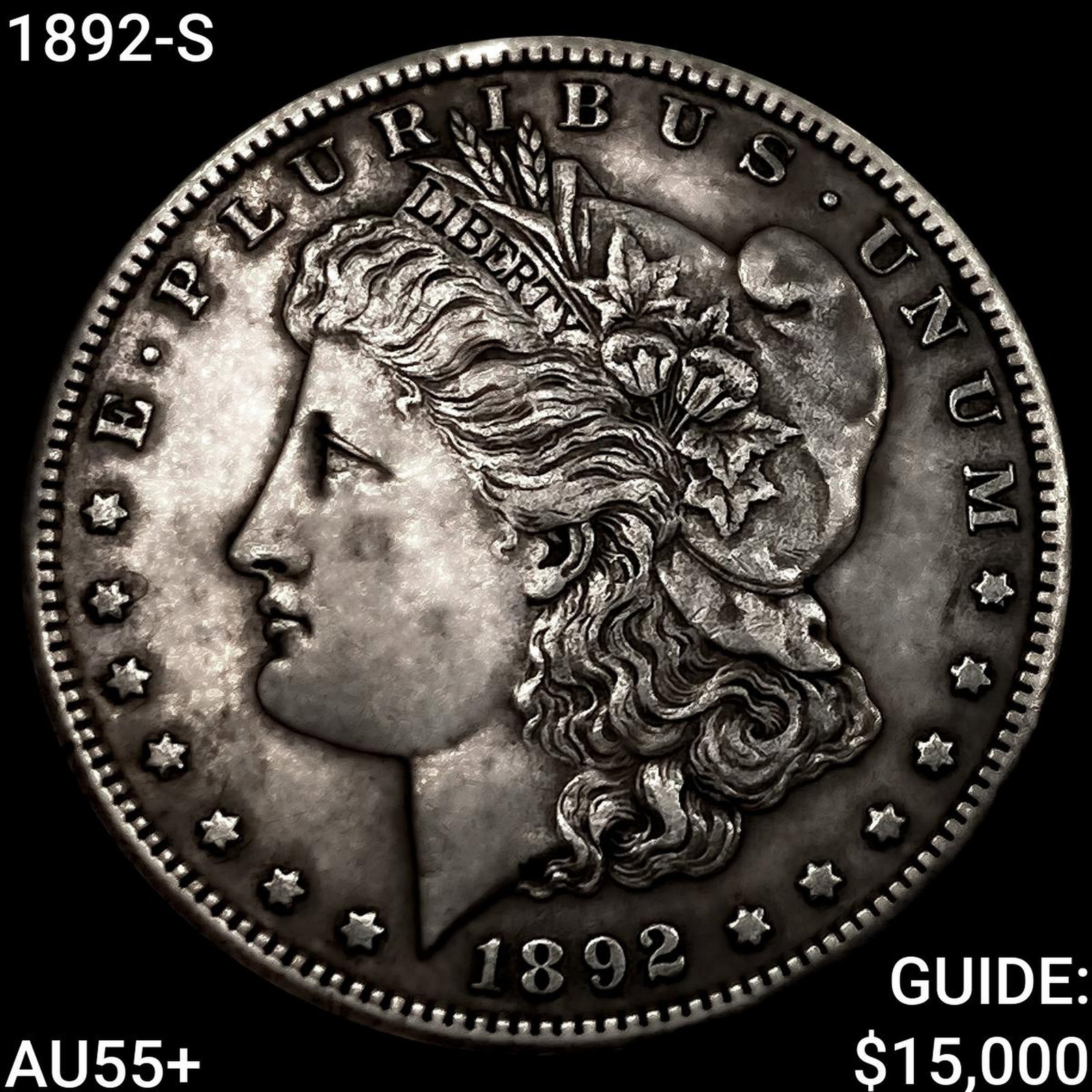 1892-S Morgan Silver Dollar HIGH GRADE+: 1892-S Morgan Silver Dollar HIGH GRADE+