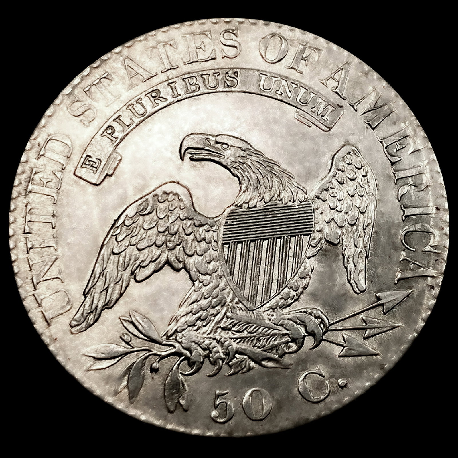 1824/4 Capped Bust Half Dollar UNCIRCULATED + - 2