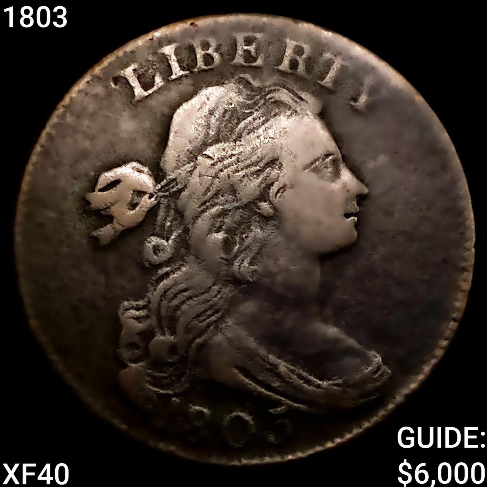 1803 Draped Bust Large Cent NEARLY UNCIRCULATED: 1803 Draped Bust Large Cent NEARLY UNCIRCULATED