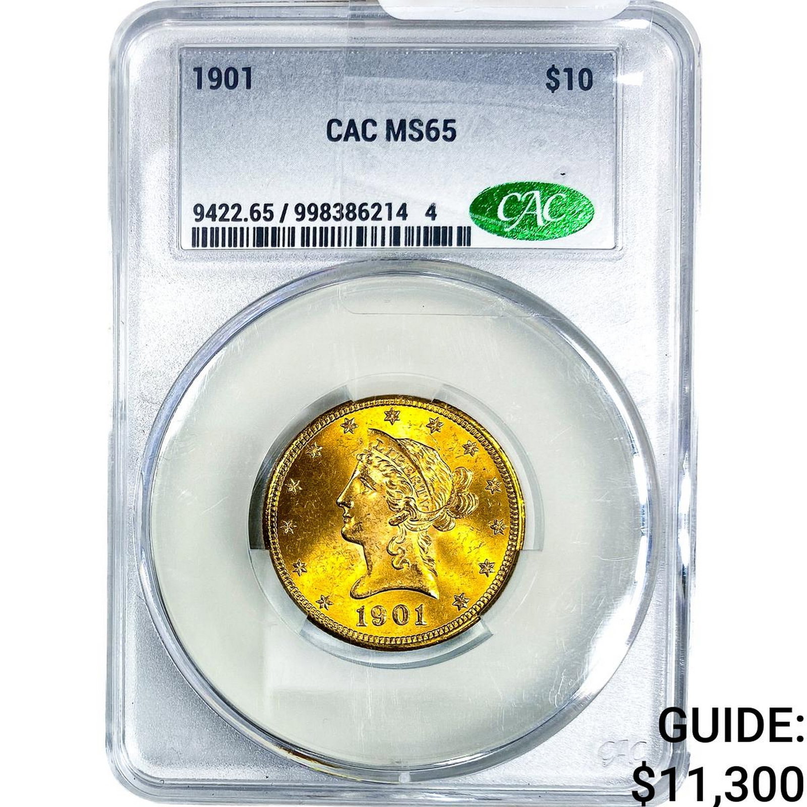 1901 $10 Gold Eagle CAC MS65 (1 of 4)