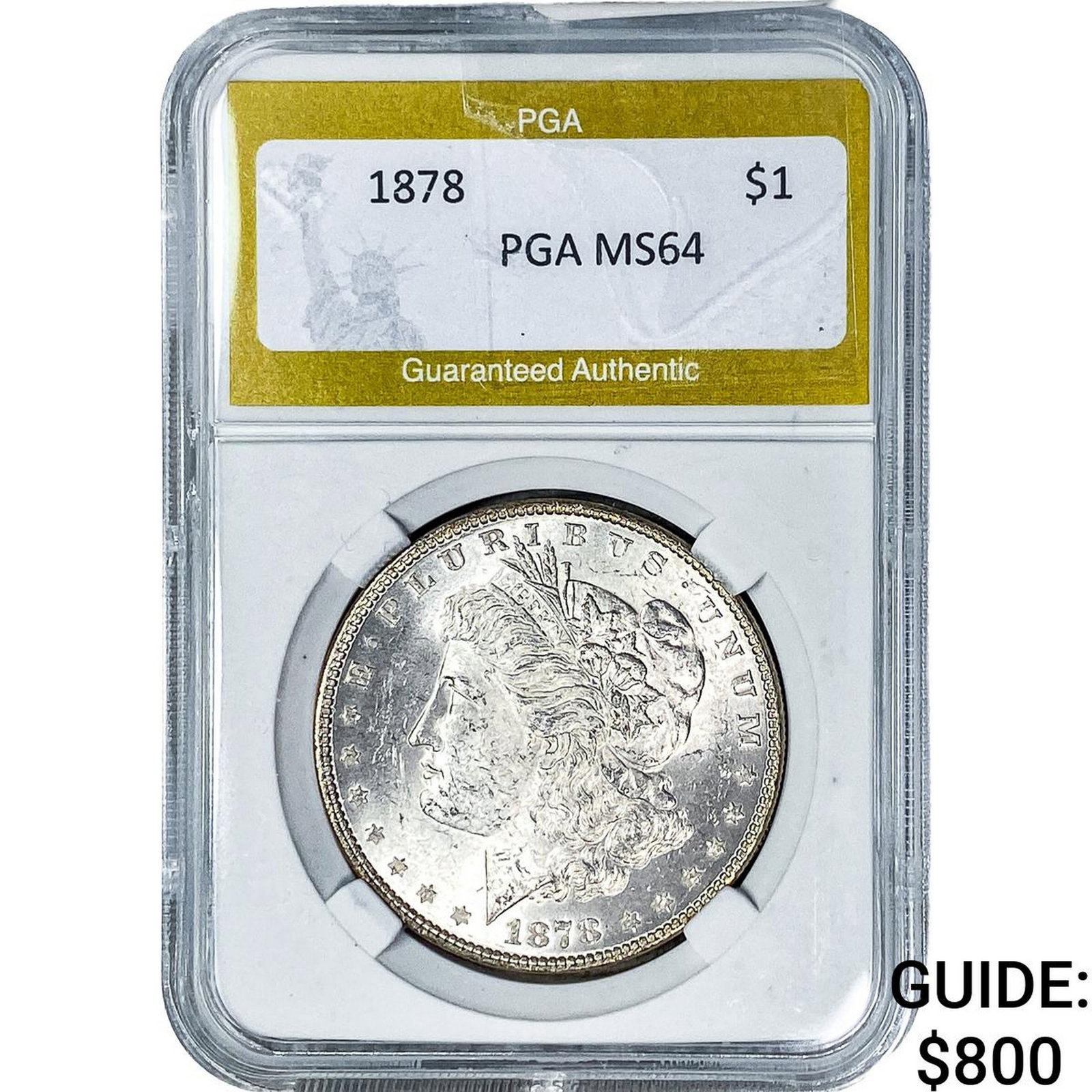 1878 Morgan Silver Dollar PGA MS64: 1878 Morgan Silver Dollar PGA MS64