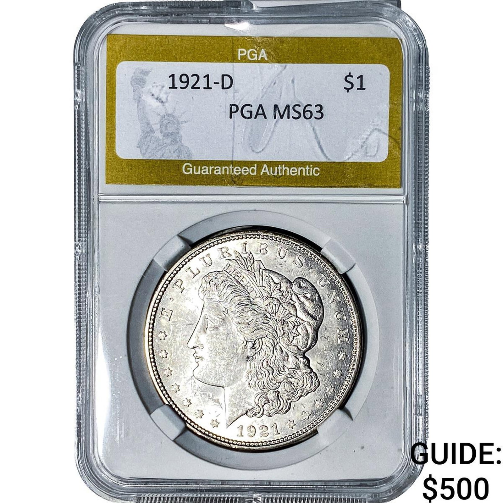 1921-D Morgan Silver Dollar PGA MS63 (1 of 2)