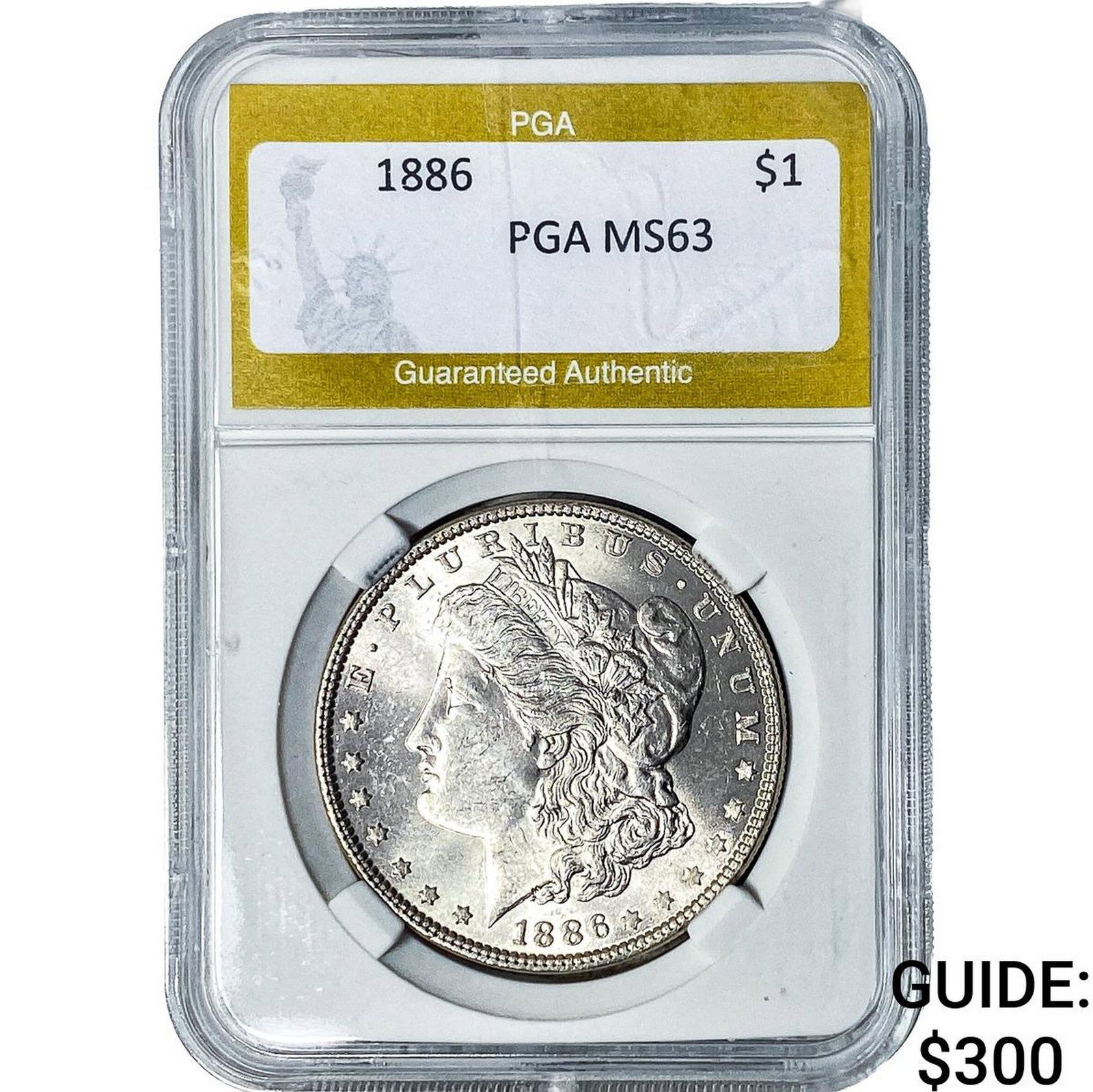1886 Morgan Silver Dollar PGA MS63: 1886 Morgan Silver Dollar PGA MS63