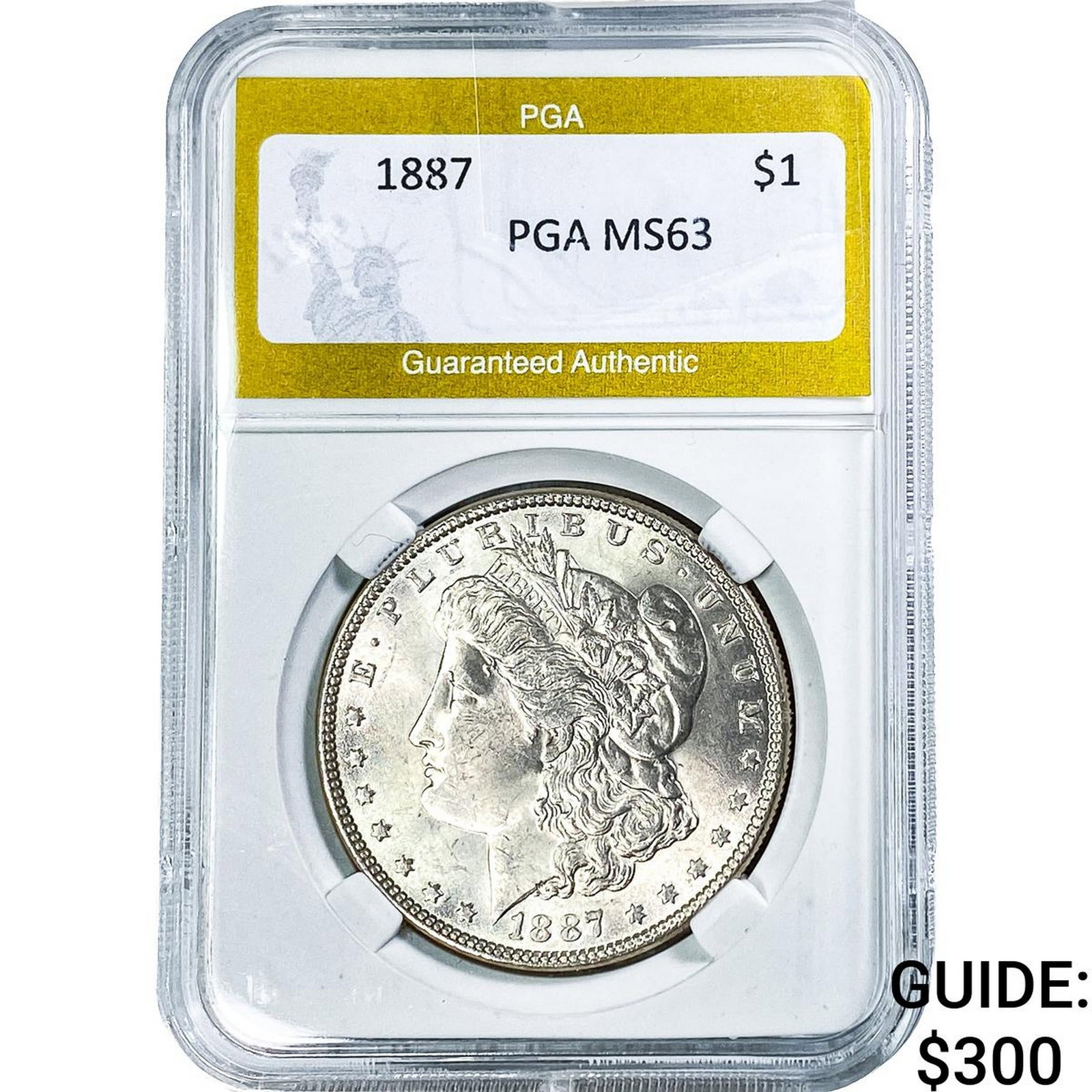 1887 Morgan Silver Dollar PGA MS63: 1887 Morgan Silver Dollar PGA MS63