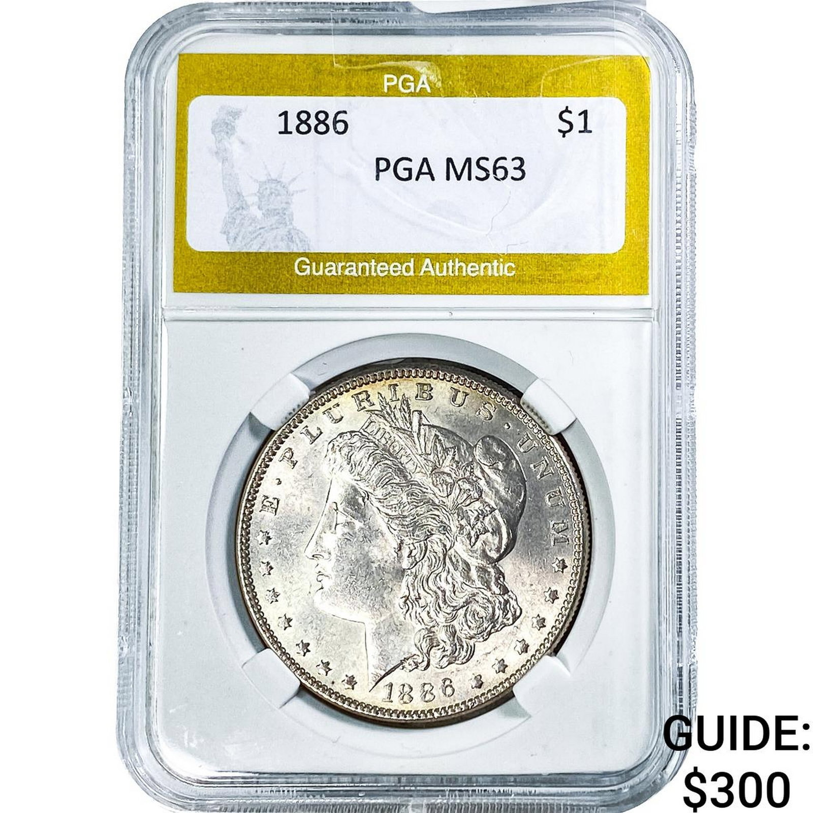 1886 Morgan Silver Dollar PGA MS63: 1886 Morgan Silver Dollar PGA MS63