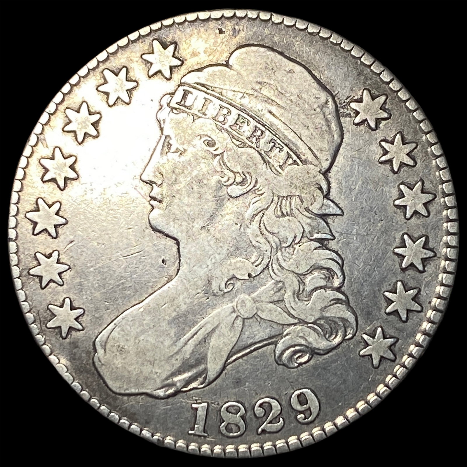 1829 Capped Bust Half Dollar LIGHTLY CIRCULATED (1 of 2)