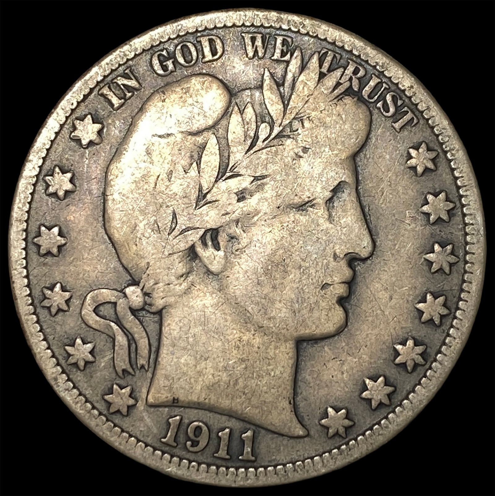 1911-D Silver Barber Half Dollar LIGHTLY CIRCULATED: 1911-D Silver Barber Half Dollar LIGHTLY CIRCULATED