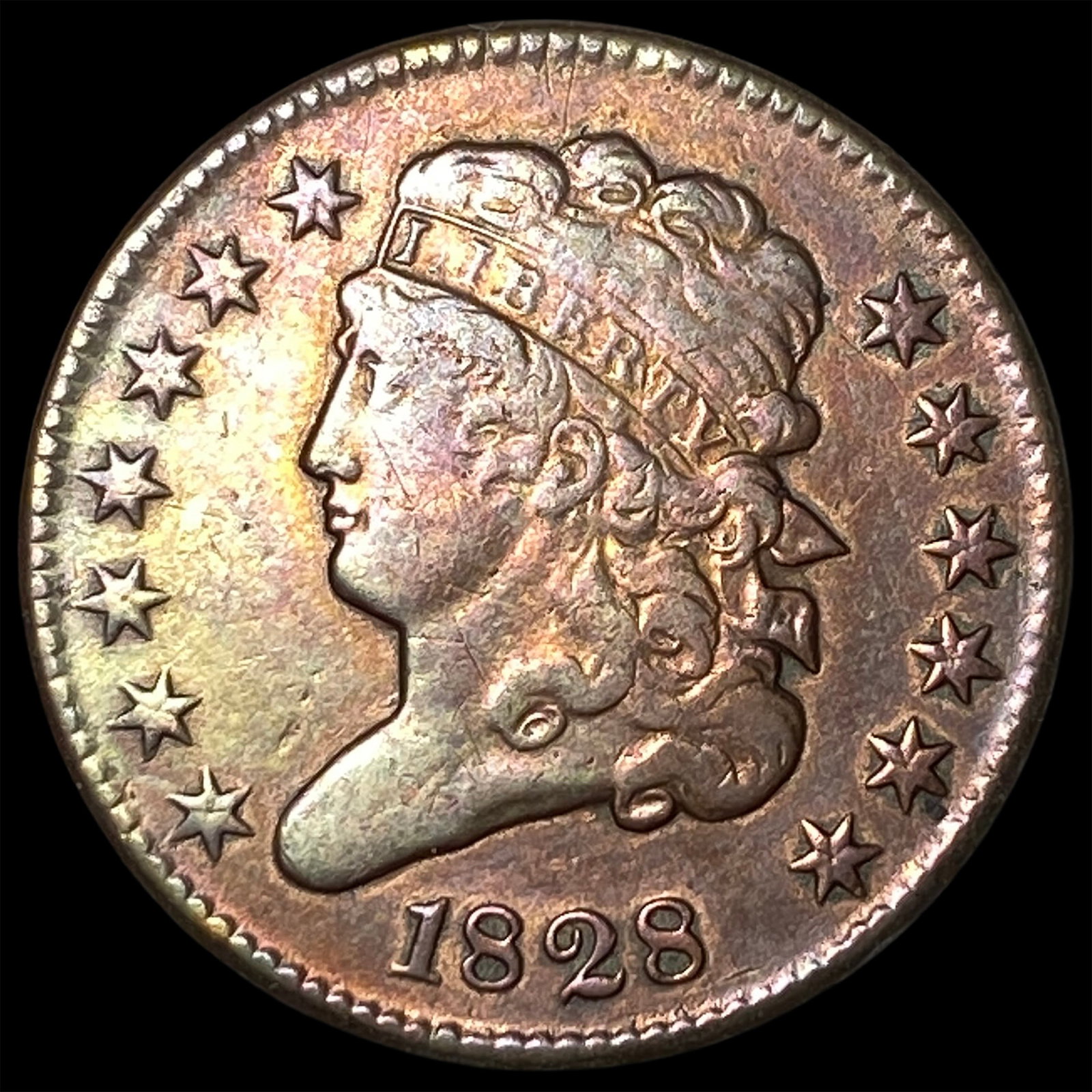 1828 Classic Head Half Cent LIGHTLY CIRCULATED: 1828 Classic Head Half Cent LIGHTLY CIRCULATED