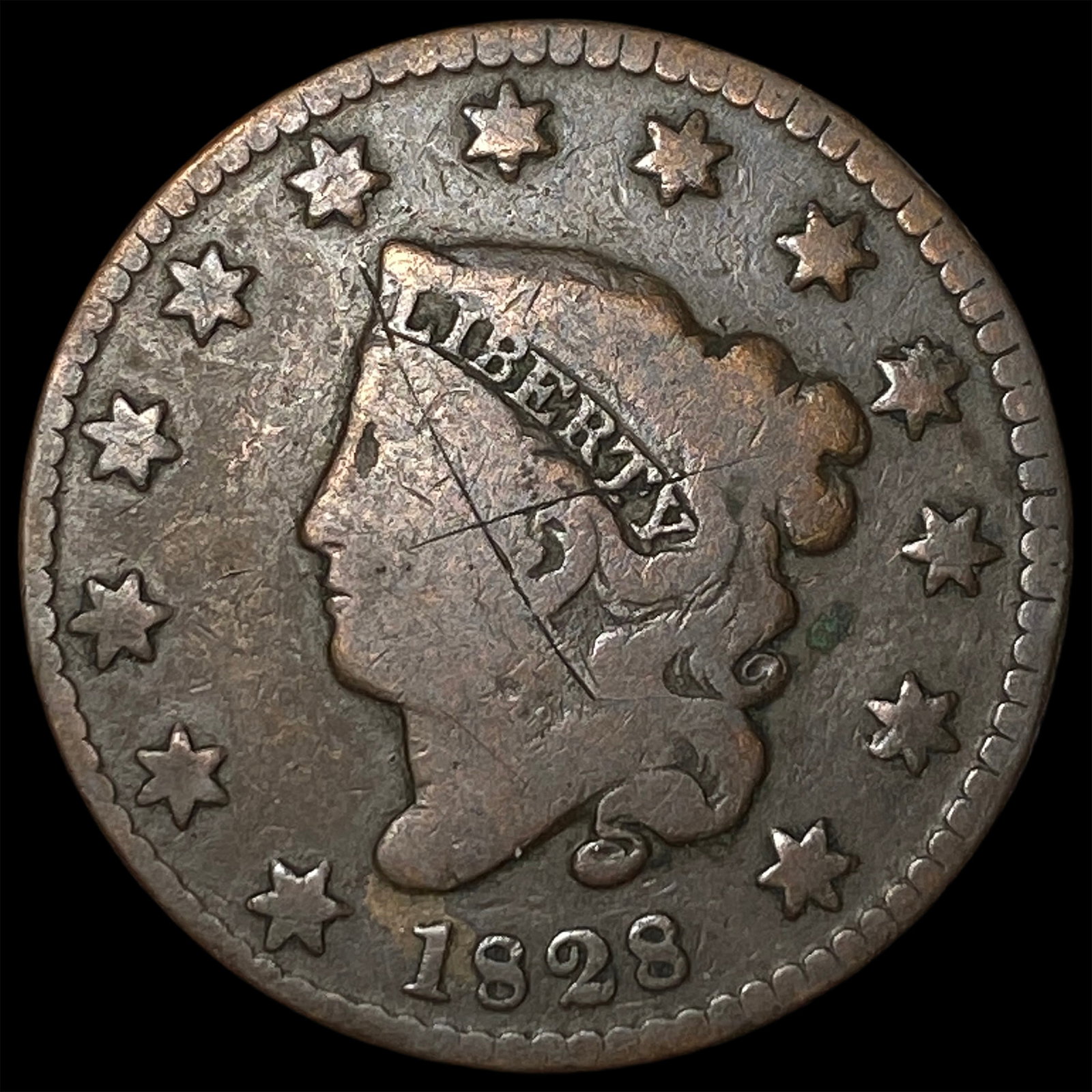 1828 Coronet Head Large Cent NICELY CIRCULATED (1 of 2)
