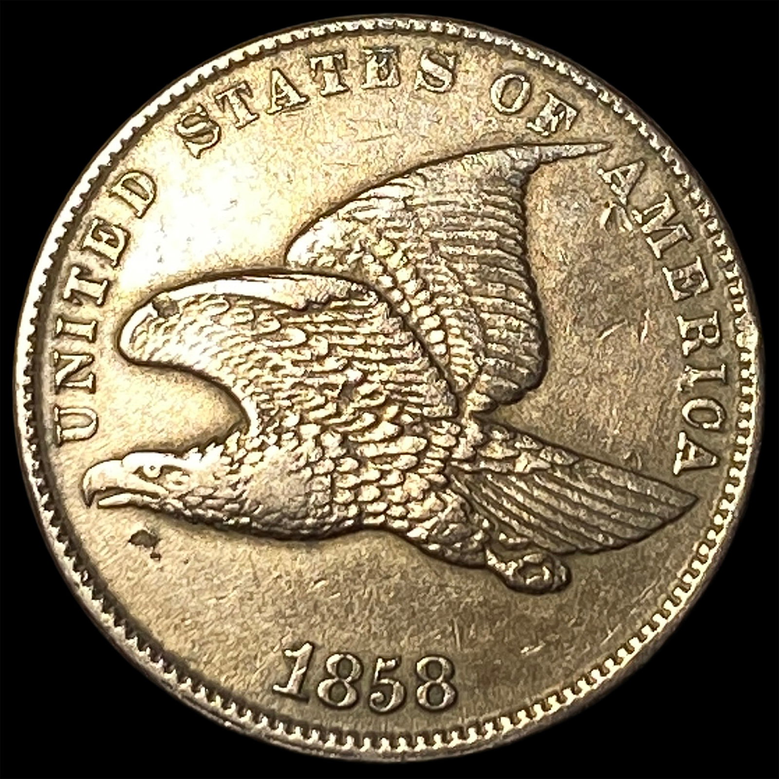 1858 Flying Eagle Cent NEARLY UNCIRCULATED: 1858 Flying Eagle Cent NEARLY UNCIRCULATED