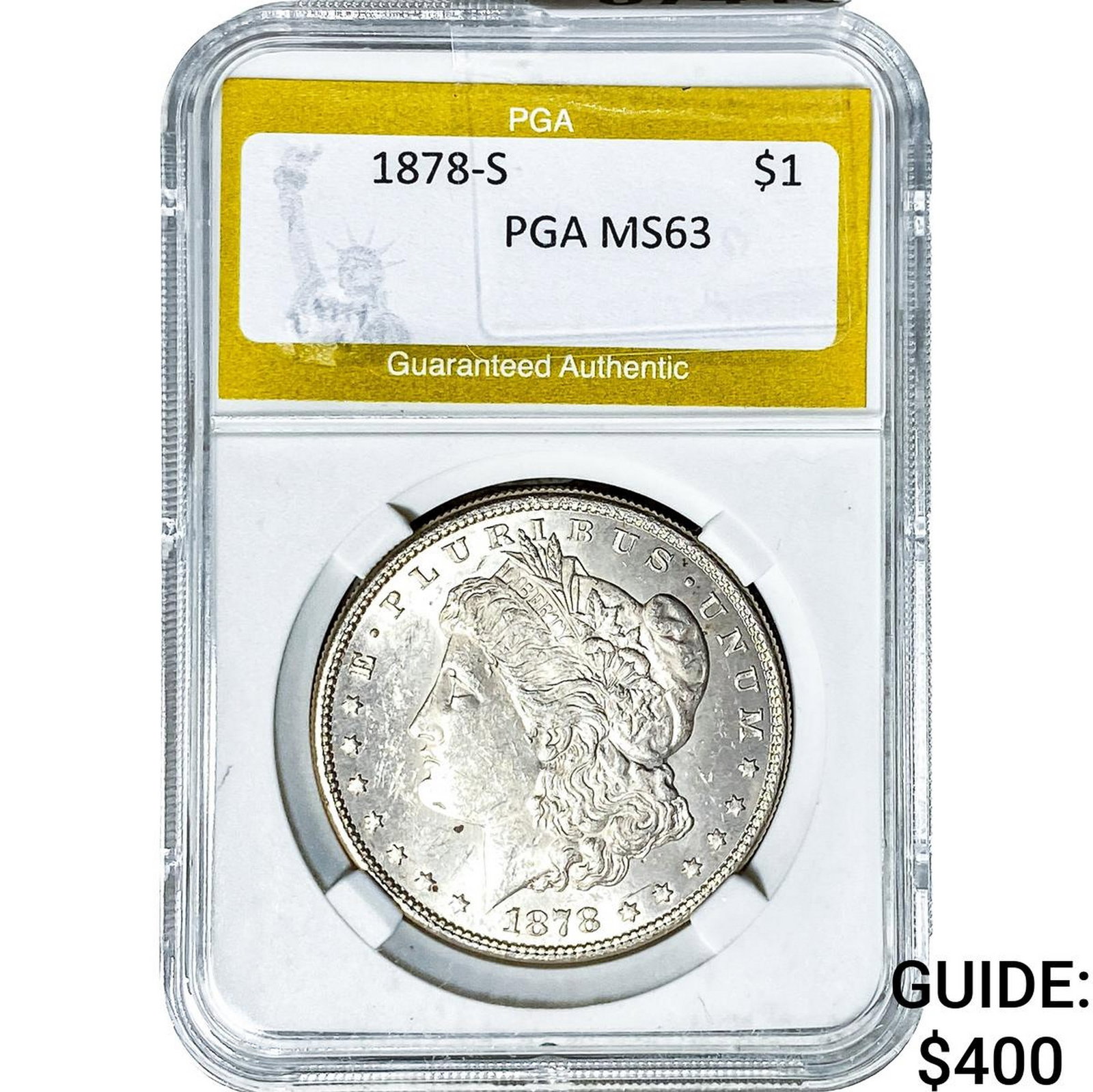 1878-S Morgan Silver Dollar PGA MS63: 1878-S Morgan Silver Dollar PGA MS63