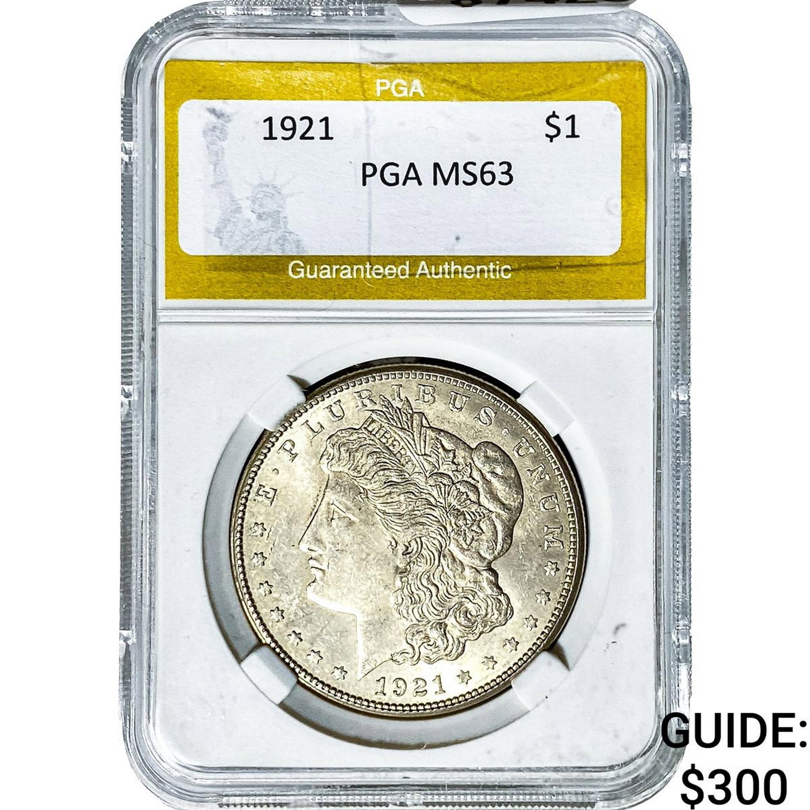 1921 Morgan Silver Dollar PGA MS63: 1921 Morgan Silver Dollar PGA MS63