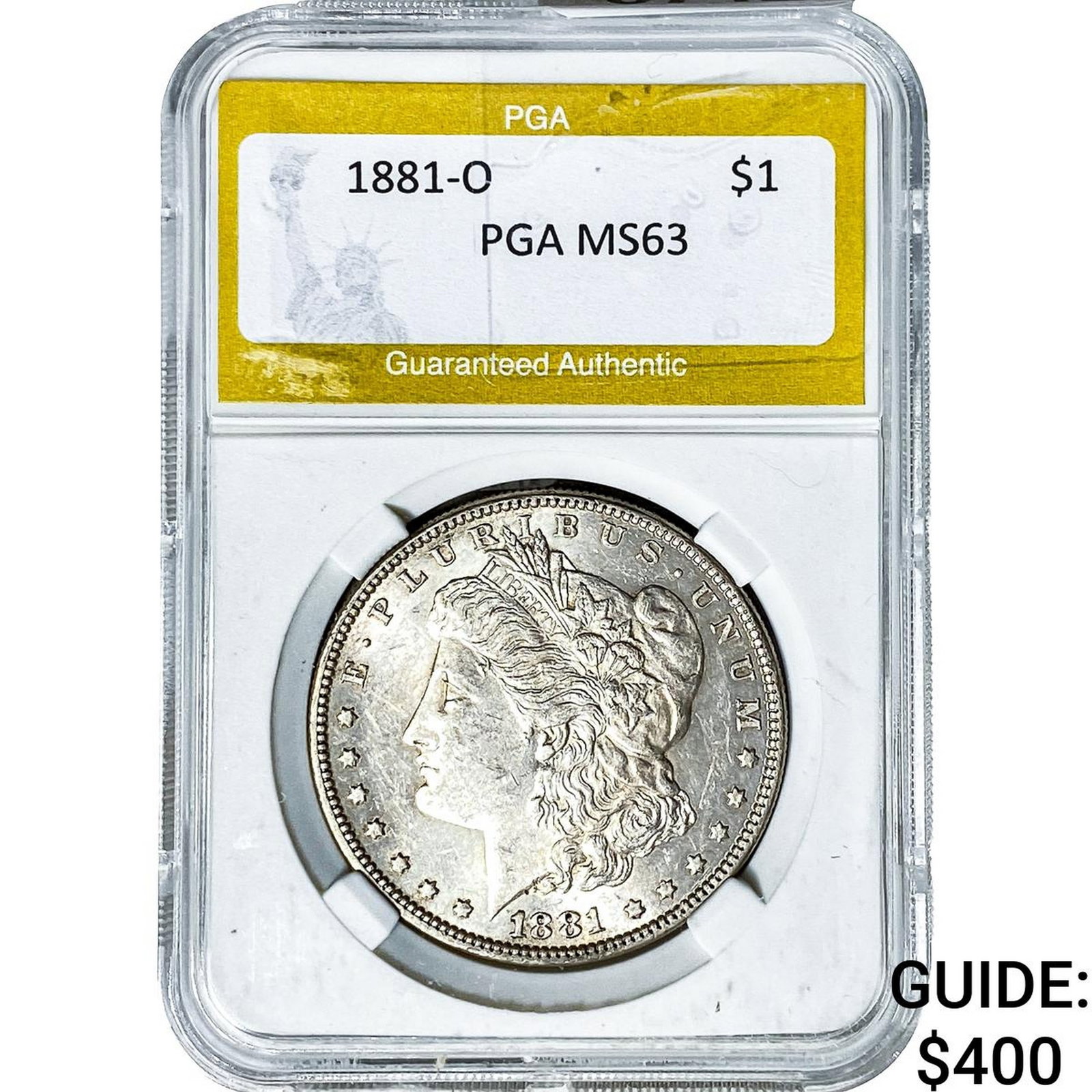 1881-O Morgan Silver Dollar PGA MS63: 1881-O Morgan Silver Dollar PGA MS63