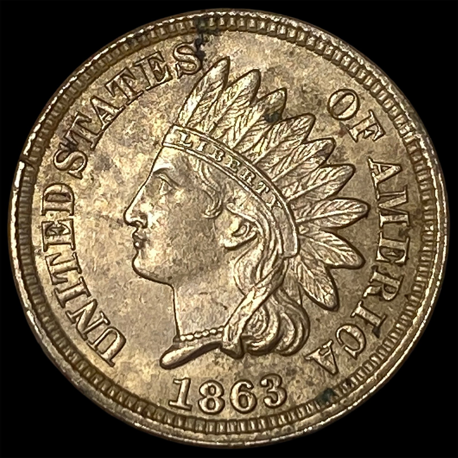1863 Indian Head Cent CLOSELY UNCIRCULATED (1 of 2)