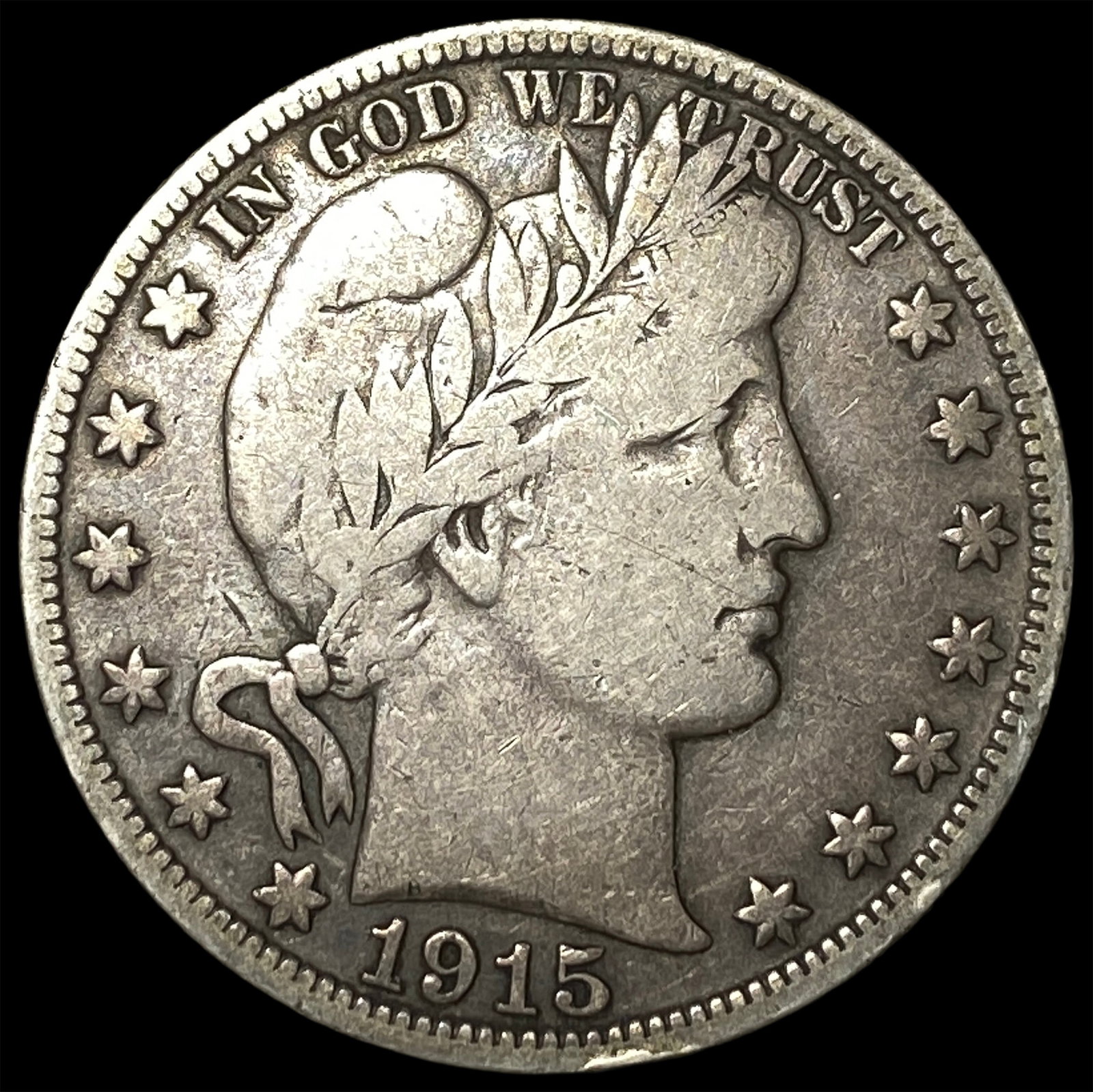 1915-S Silver Barber Half Dollar LIGHTLY CIRCULATED (1 of 2)