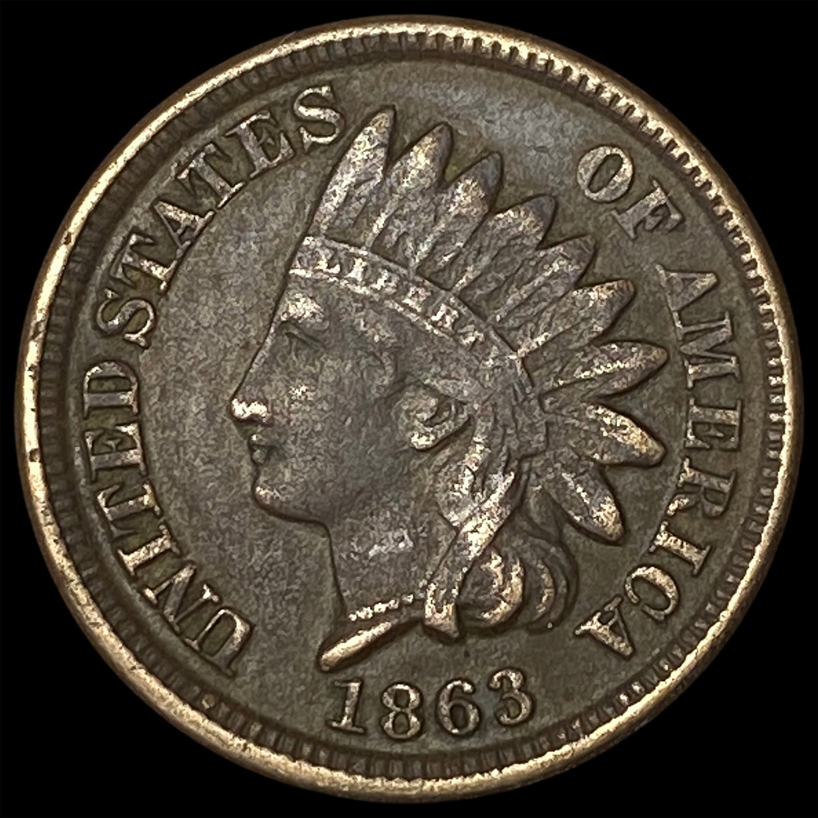1863 Indian Head Cent NICELY CIRCULATED (1 of 2)