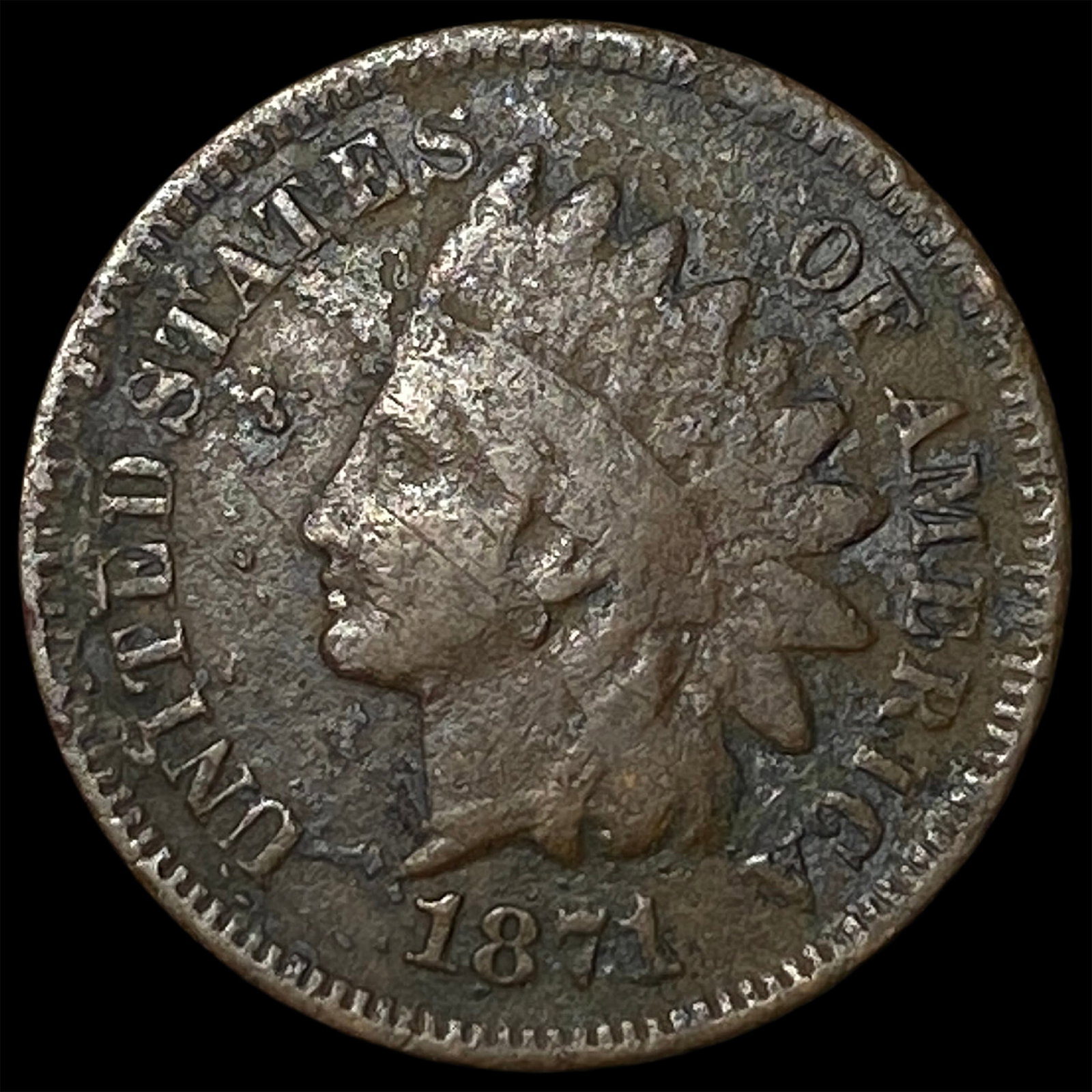 1871 Indian Head Cent NEARLY UNCIRCULATED (1 of 2)