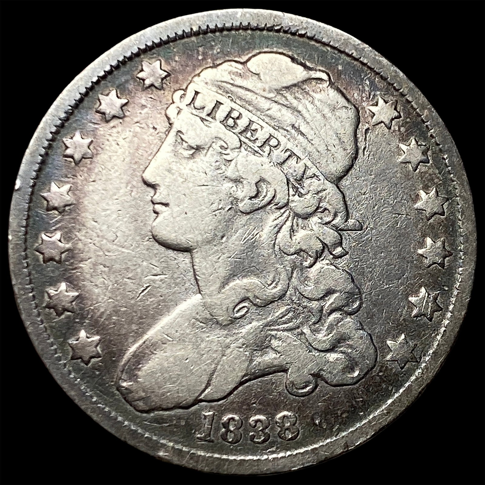 1838 Capped Bust Silver Quarter ABOUT UNCIRCULATED (1 of 2)