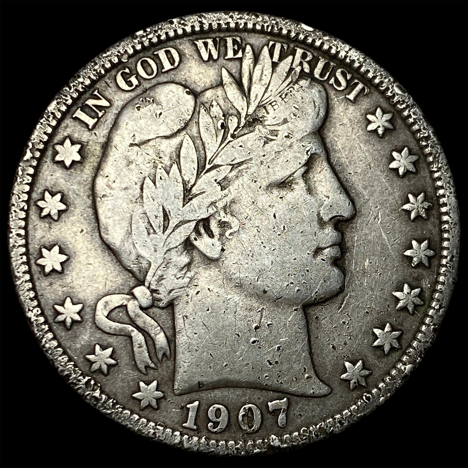 1907 Silver Barber Half Dollar LIGHTLY CIRCULATED: 1907 Silver Barber Half Dollar LIGHTLY CIRCULATED