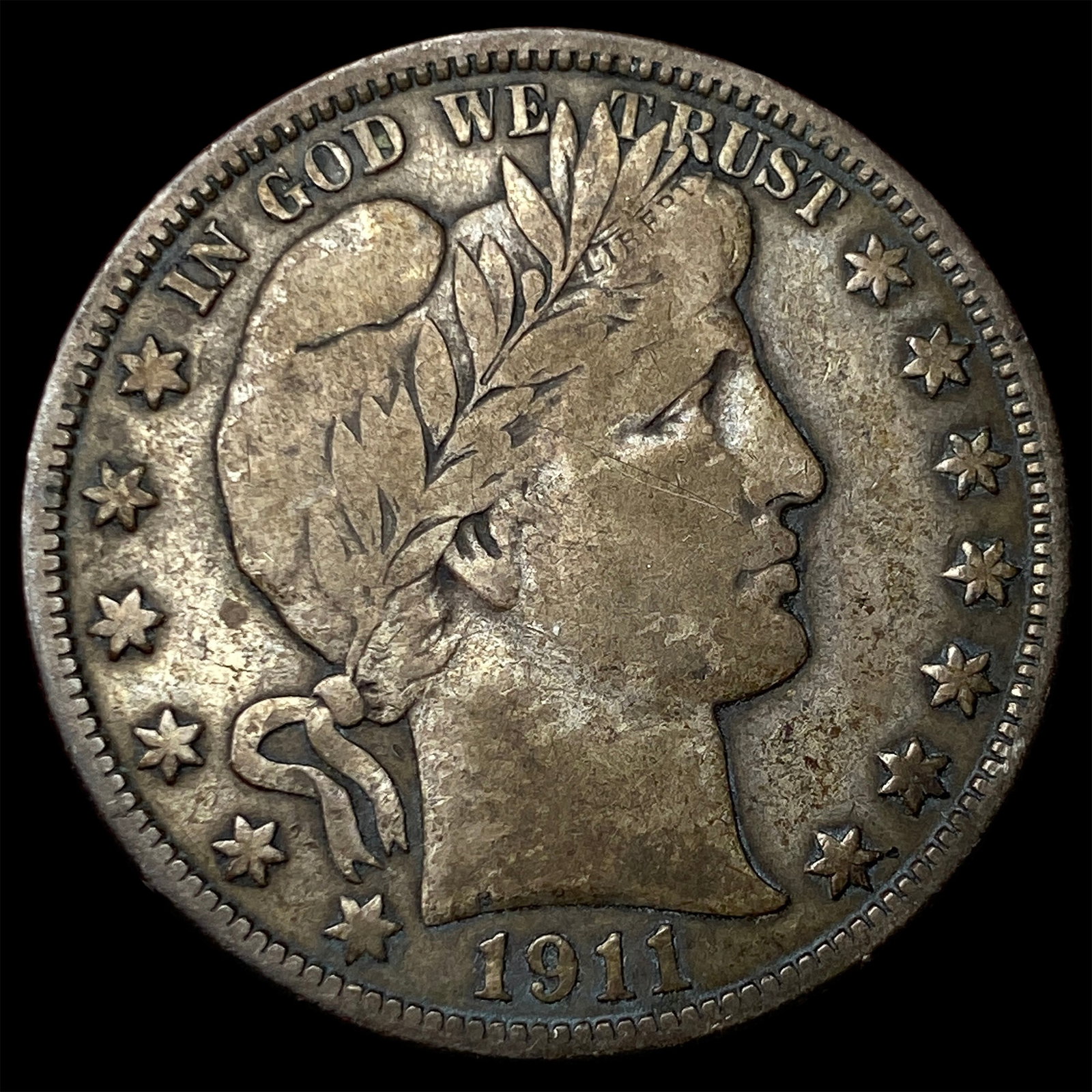 1911 Silver Barber Half Dollar LIGHTLY CIRCULATED: 1911 Silver Barber Half Dollar LIGHTLY CIRCULATED