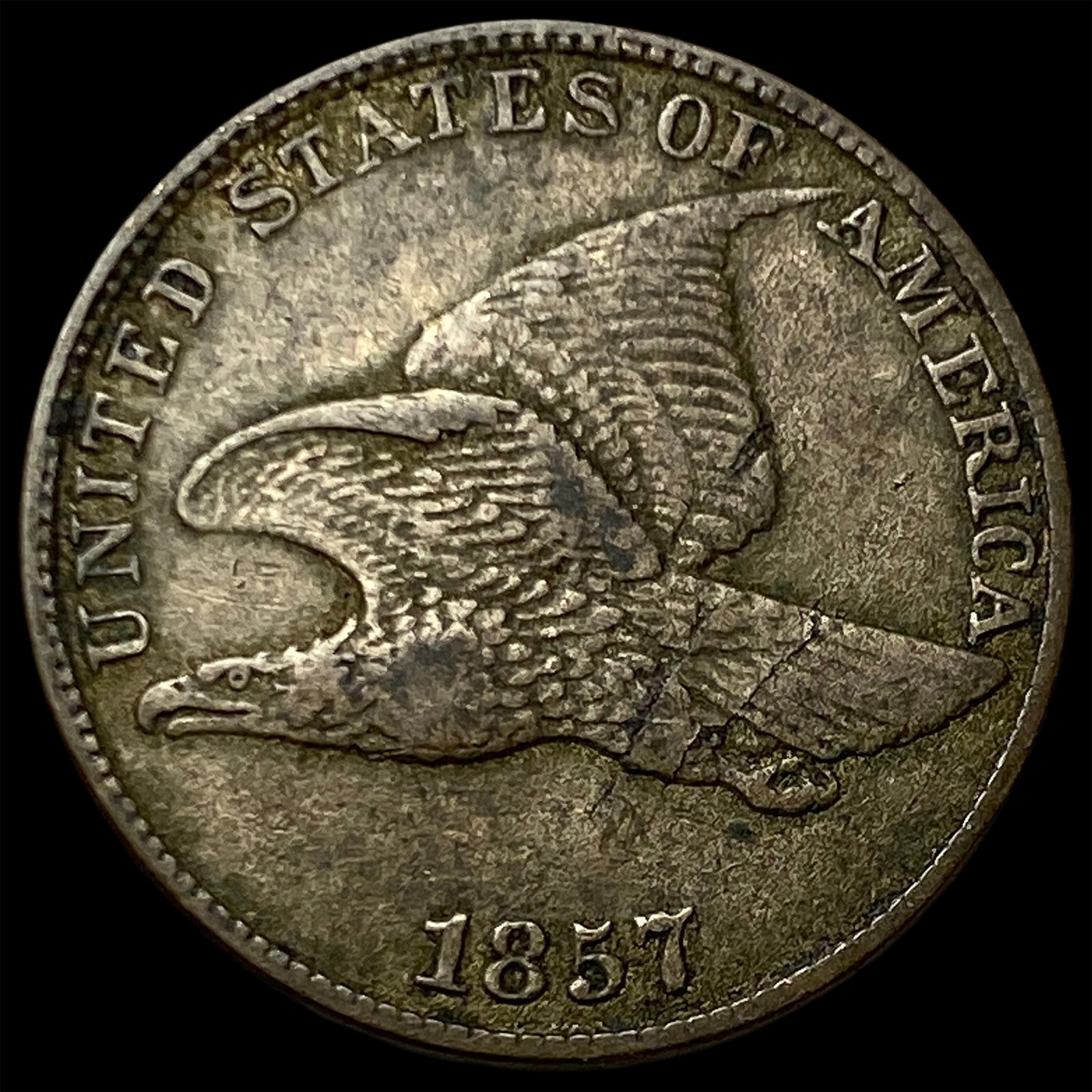 1857 Flying Eagle Cent NEARLY UNCIRCULATED (1 of 2)