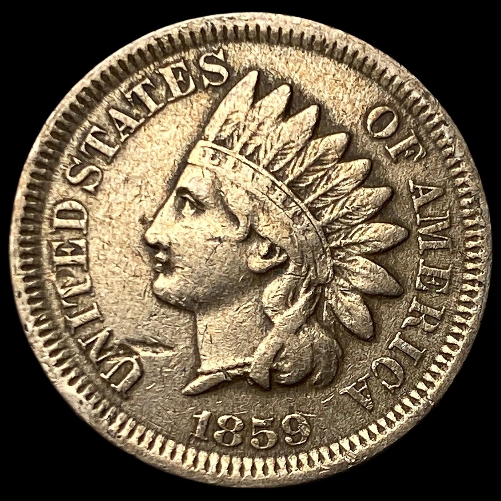 1859 Indian Head Cent ABOUT UNCIRCULATED: 1859 Indian Head Cent ABOUT UNCIRCULATED