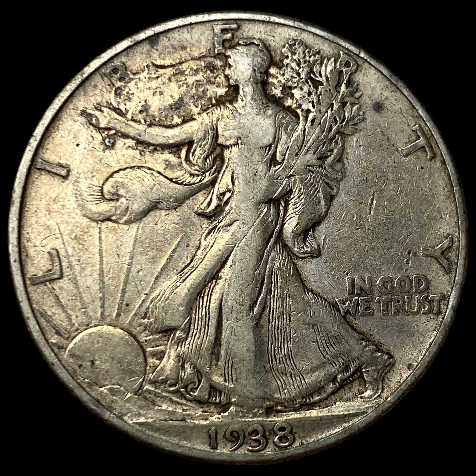 1938-D Silver Walking Liberty Half Dollar NEARLY UNCIRCULATED (1 of 2)