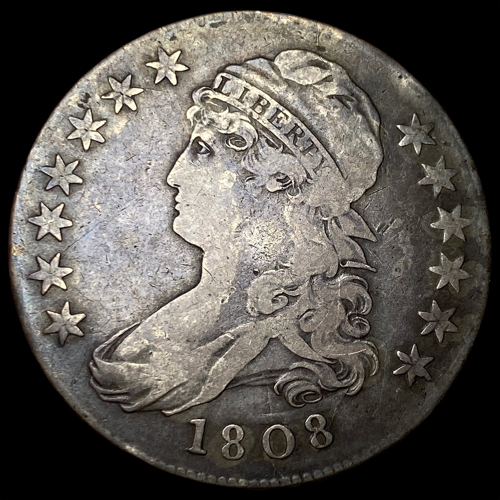 1808 Silver Capped Bust Half Dollar LIGHTLY CIRCULATED (1 of 2)