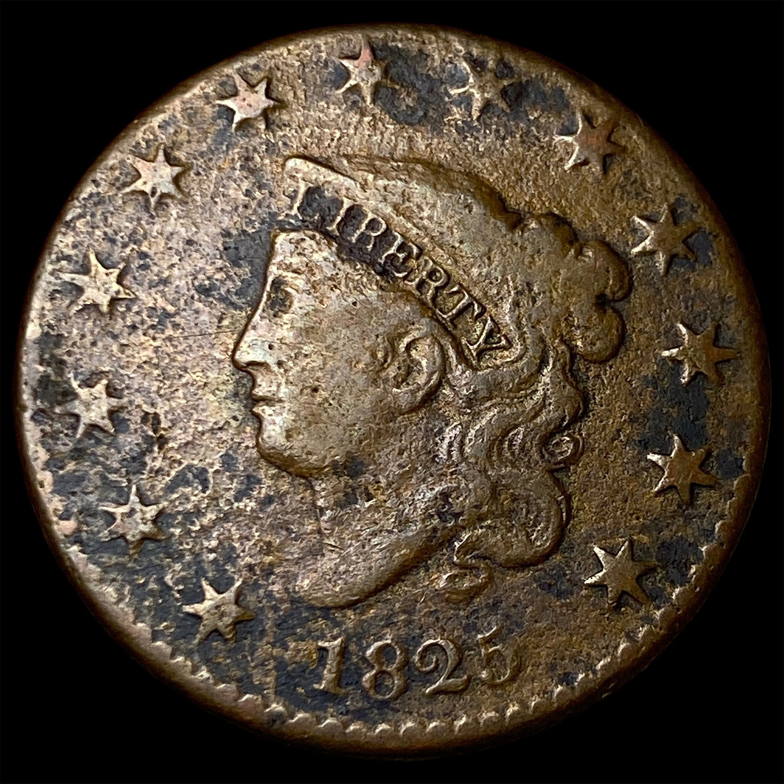 1825 Coronet Head Large Cent LIGHTLY CIRCULATED: 1825 Coronet Head Large Cent LIGHTLY CIRCULATED