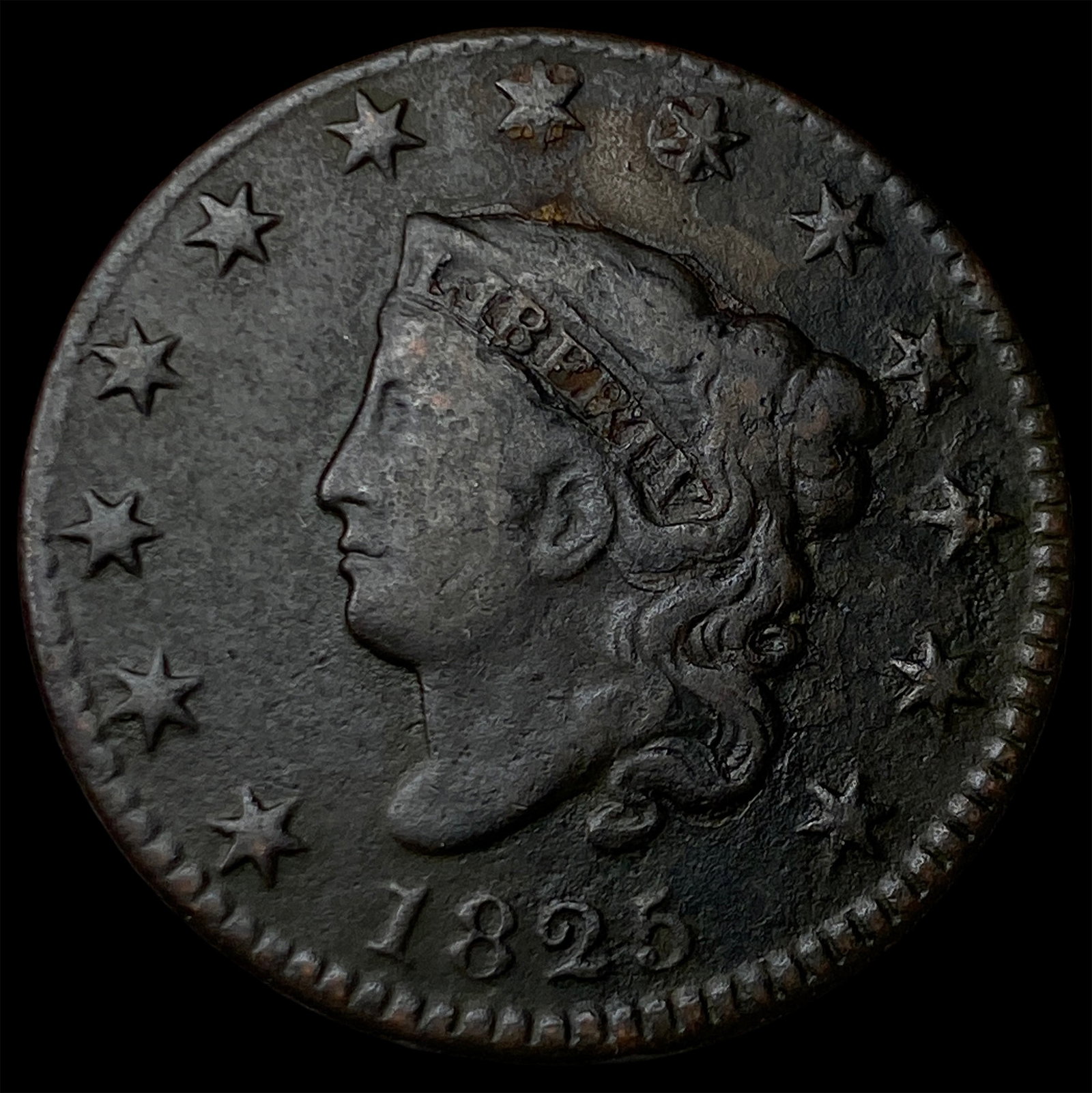 1825 Coronet Head Large Cent LIGHTLY CIRCULATED: 1825 Coronet Head Large Cent LIGHTLY CIRCULATED