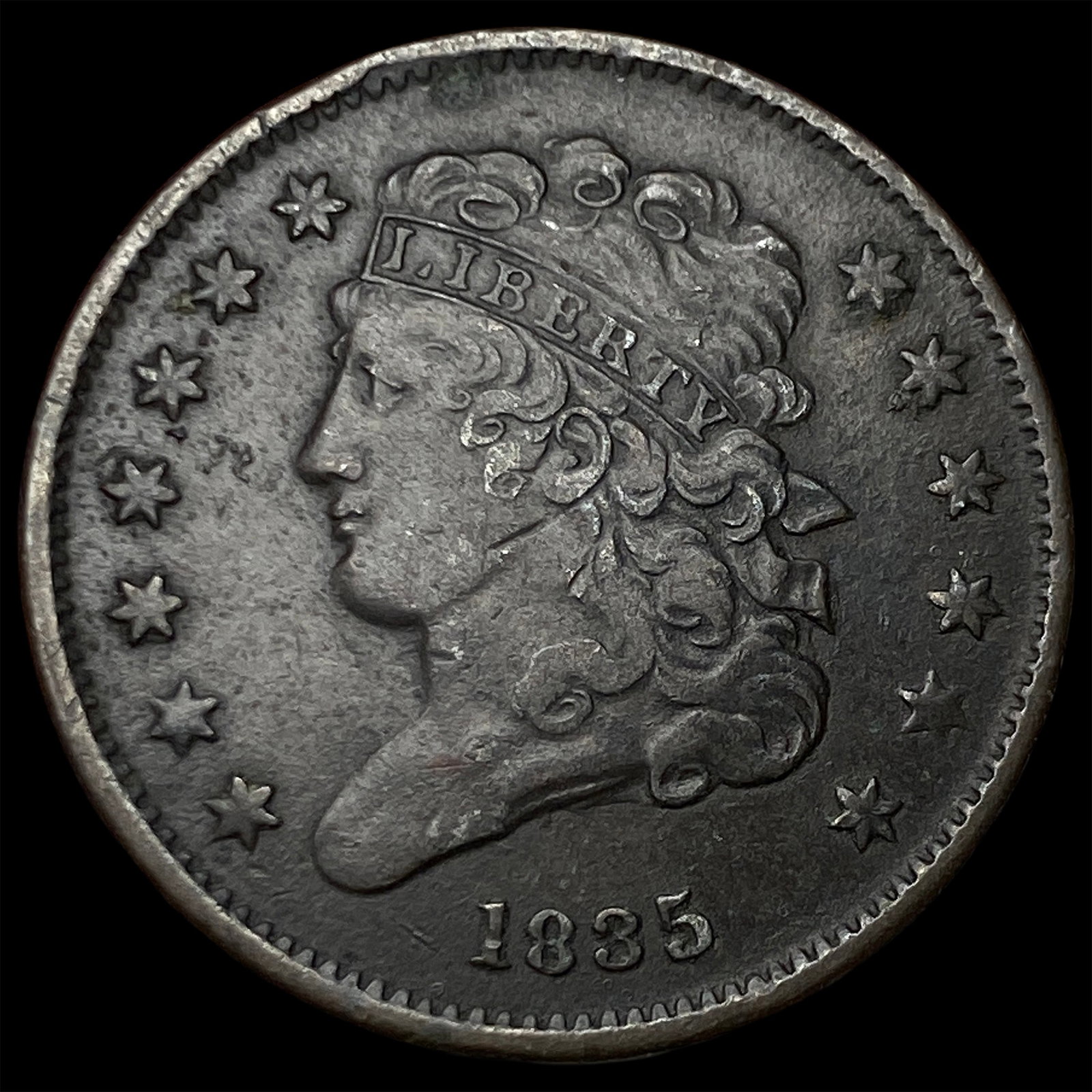 1835 Classic Head Half Cent CLOSELY UNCIRCULATED: 1835 Classic Head Half Cent CLOSELY UNCIRCULATED