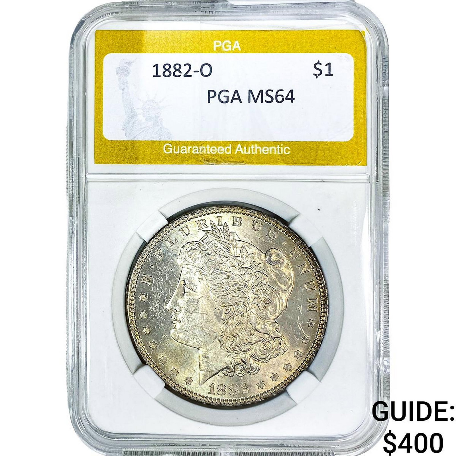 1882-O Morgan Silver Dollar PGA MS64: 1882-O Morgan Silver Dollar PGA MS64