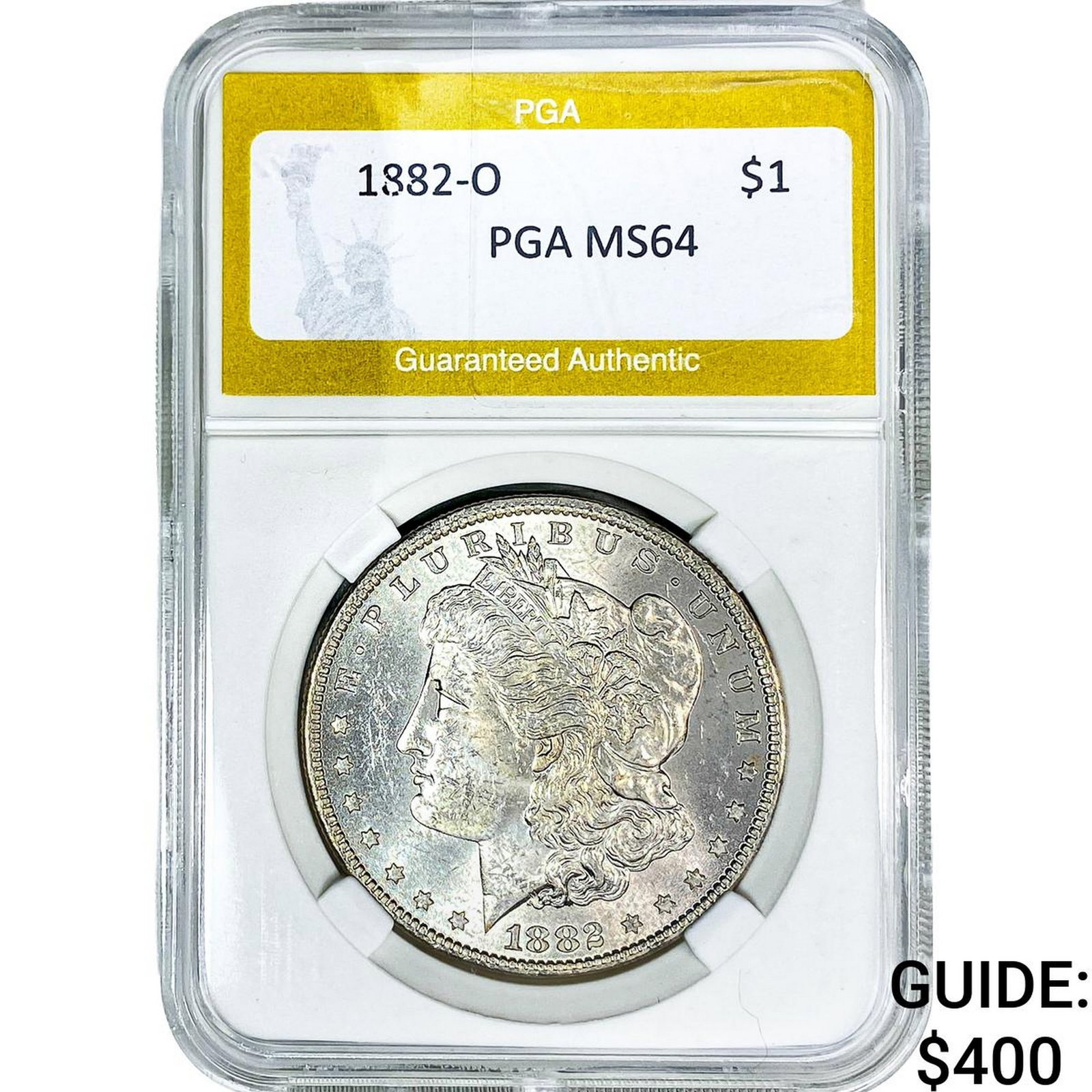 1882-O Morgan Silver Dollar PGA MS64: 1882-O Morgan Silver Dollar PGA MS64