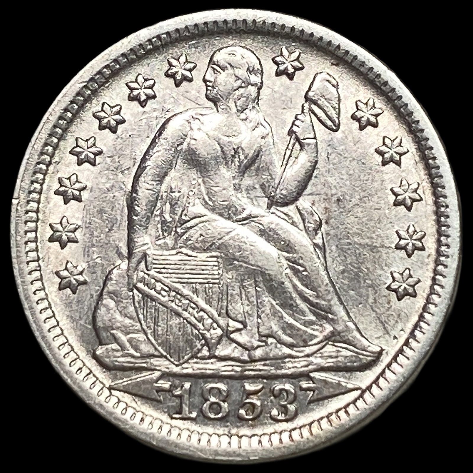 1853 Arrows Seated Liberty Dime UNCIRCULATED (1 of 2)
