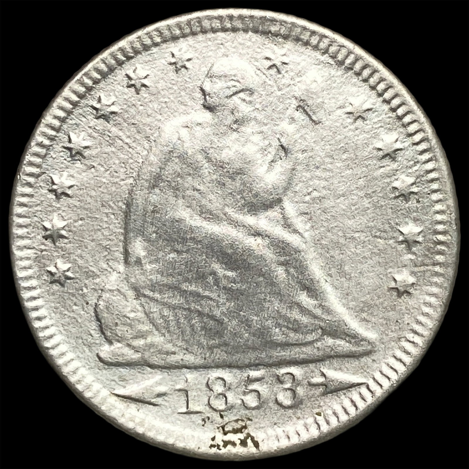 1853 Arrows/Rays Seated Liberty Quarter NICELY CIRCULATED: 1853 Arrows/Rays Seated Liberty Quarter NICELY CIRCULATED