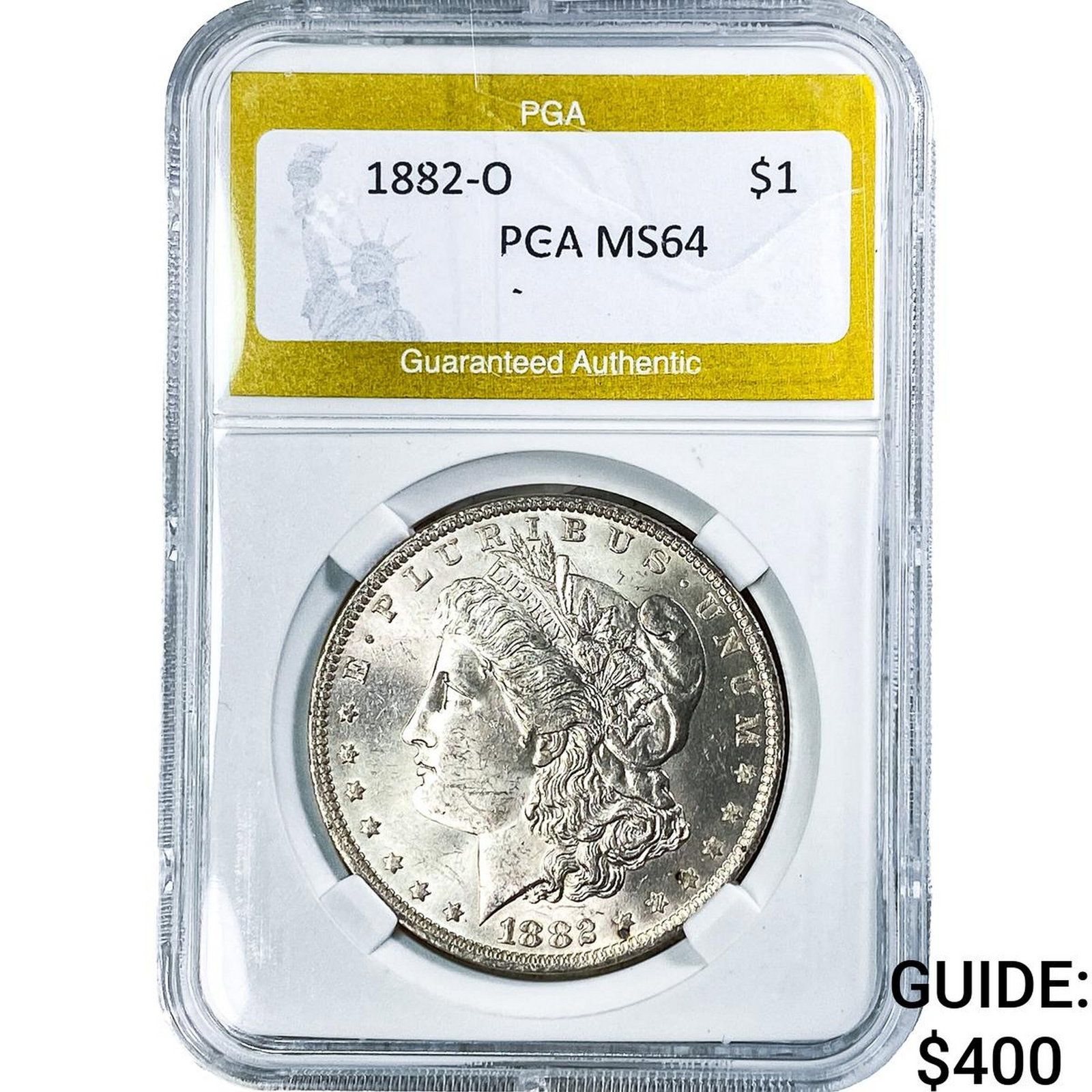 1882-O Morgan Silver Dollar PGA MS64: 1882-O Morgan Silver Dollar PGA MS64